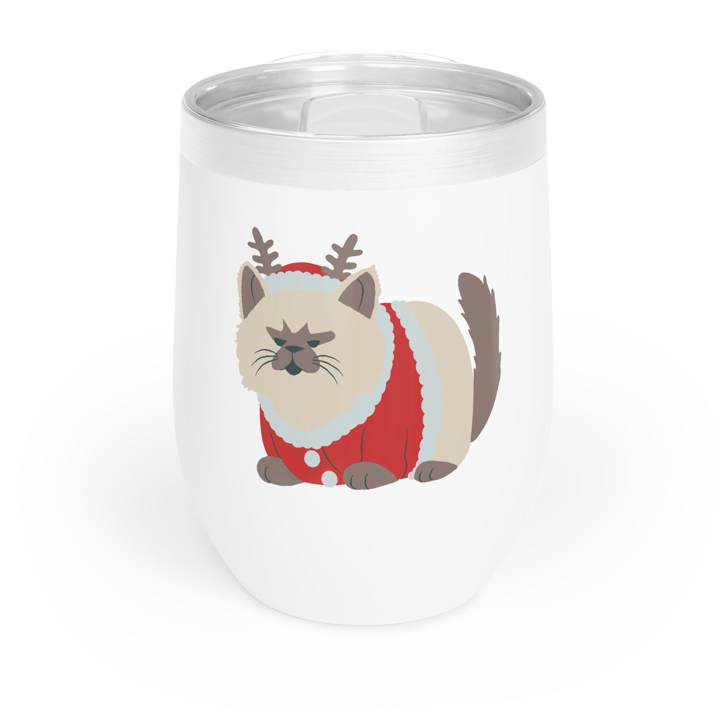 Grumpy Christmas Cat Chill Wine Tumbler