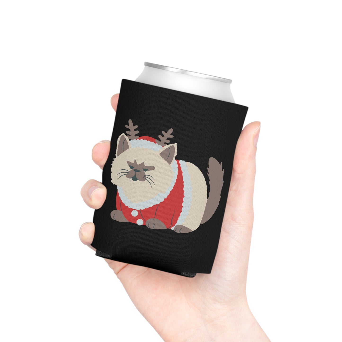 Grumpy Christmas Cat Can Cooler