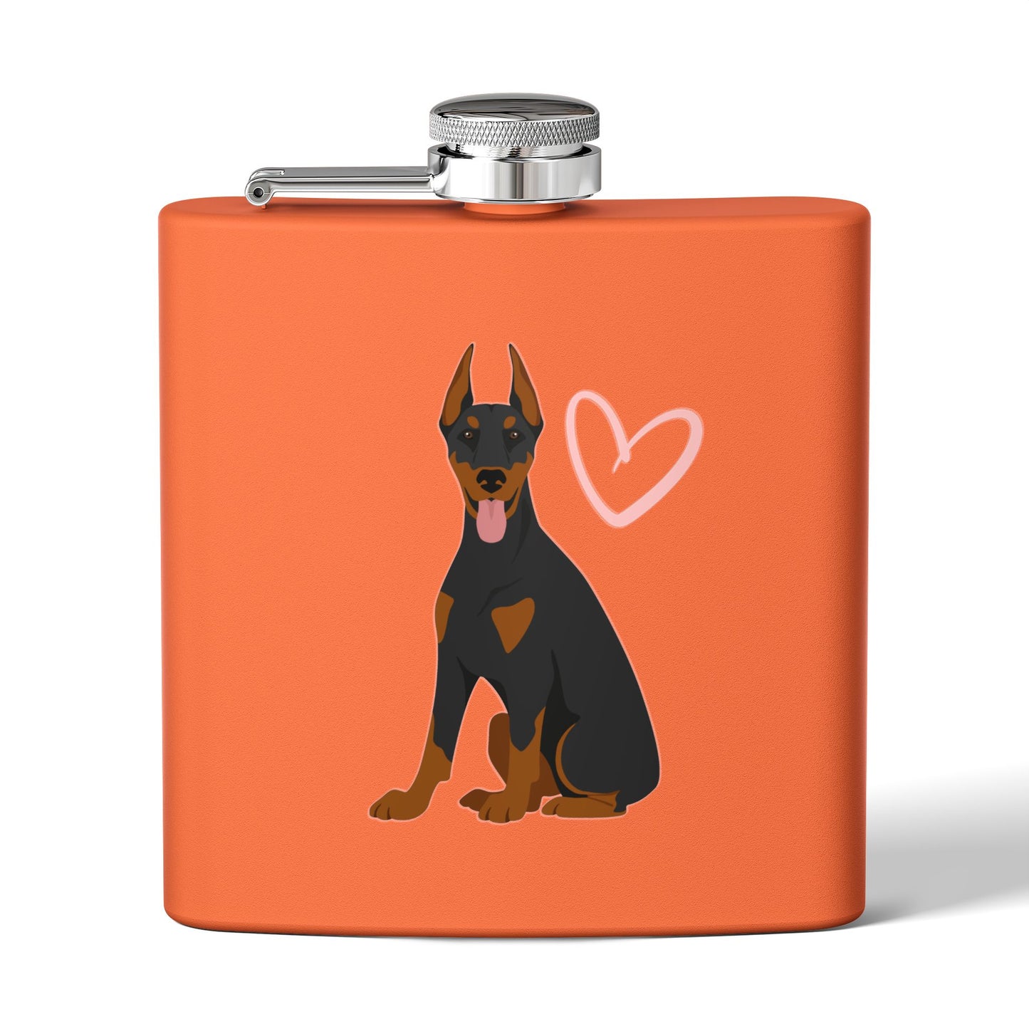 Doberman Stainless Steel Flask, 6oz