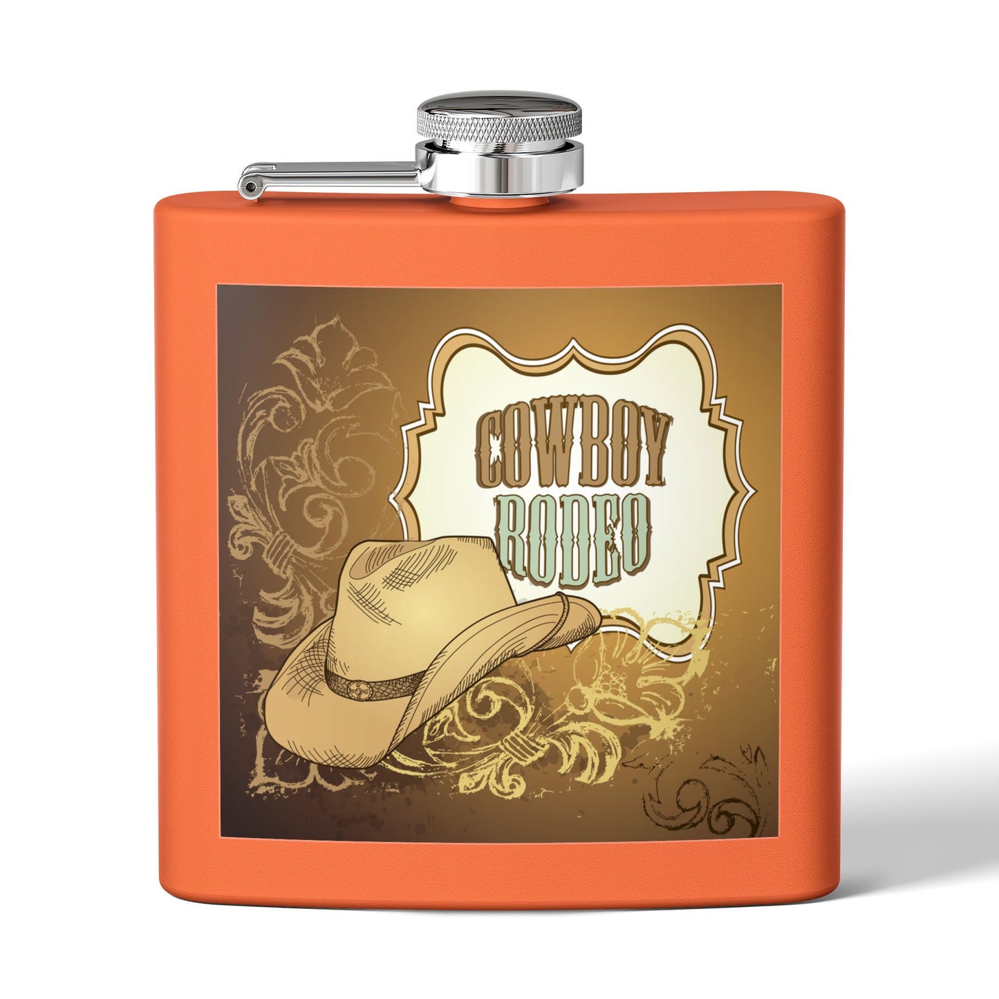 Cowboy Rodeo Stainless Steel Flask, 6oz