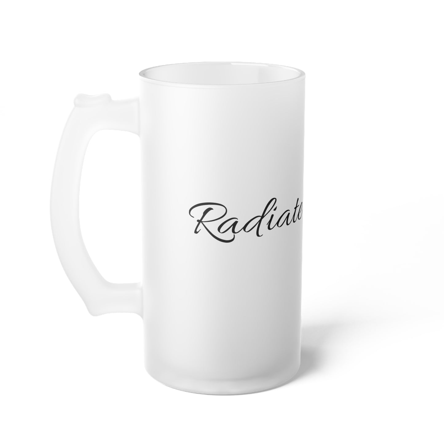 Radiate Positivity Frosted Glass Beer Mug