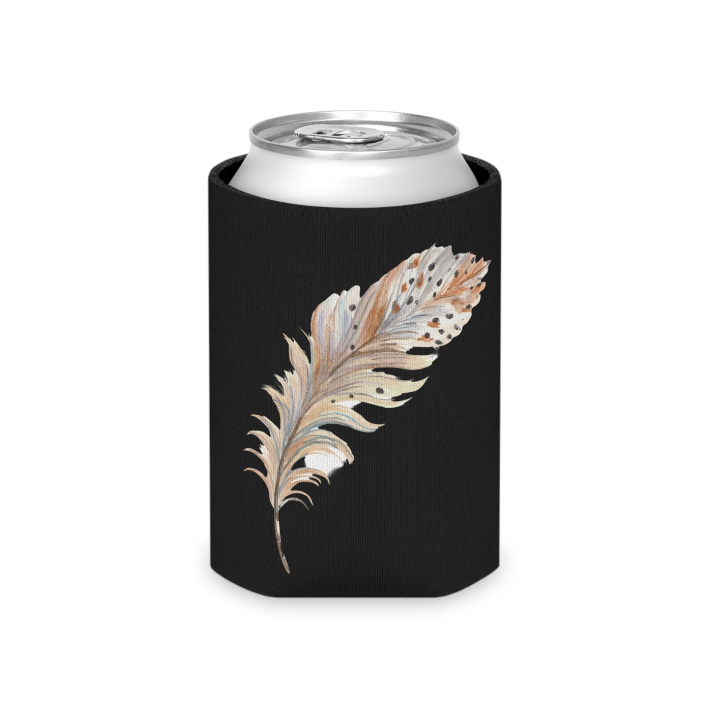 Feather Print Can Cooler