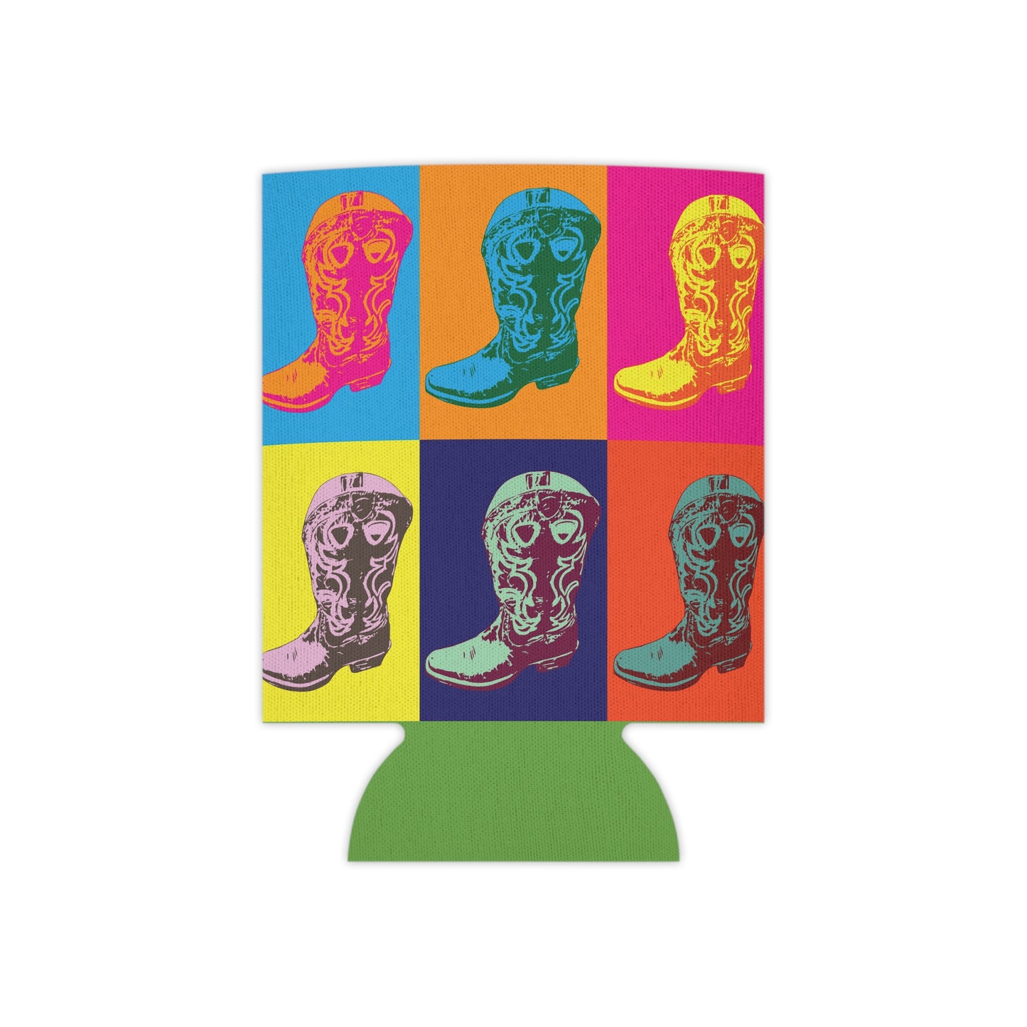 Cowboy Boot Pop Art Can Cooler