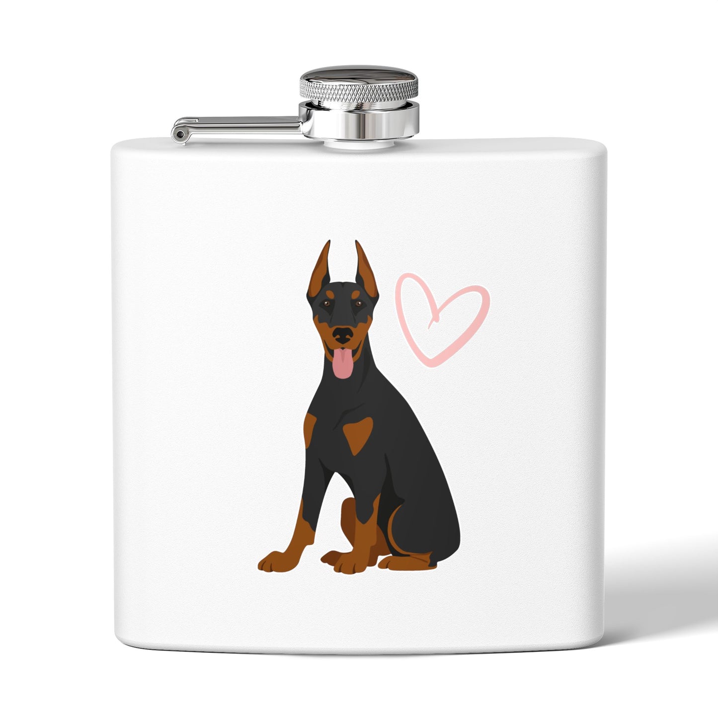 Doberman Stainless Steel Flask, 6oz