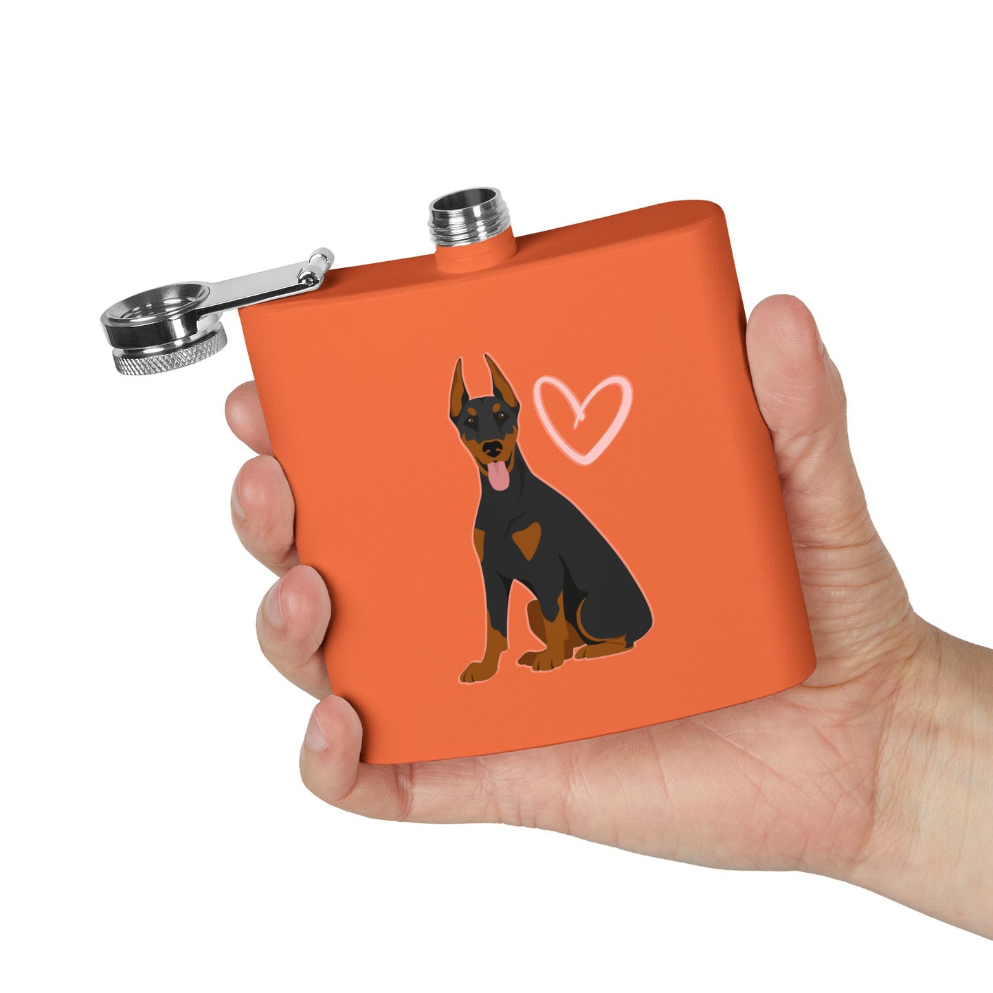 Doberman Stainless Steel Flask, 6oz