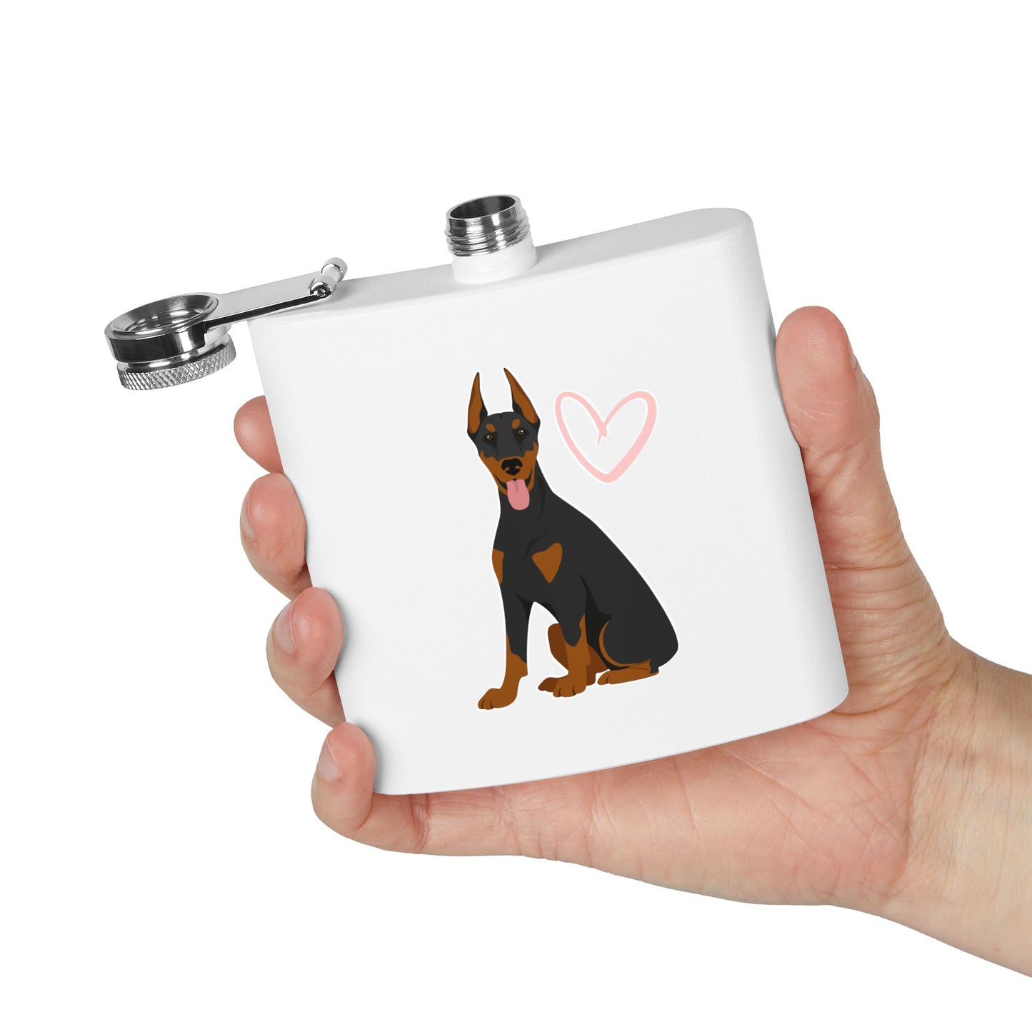 Doberman Stainless Steel Flask, 6oz