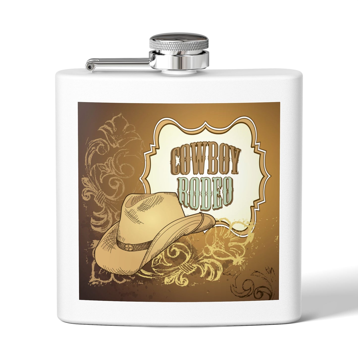 Cowboy Rodeo Stainless Steel Flask, 6oz