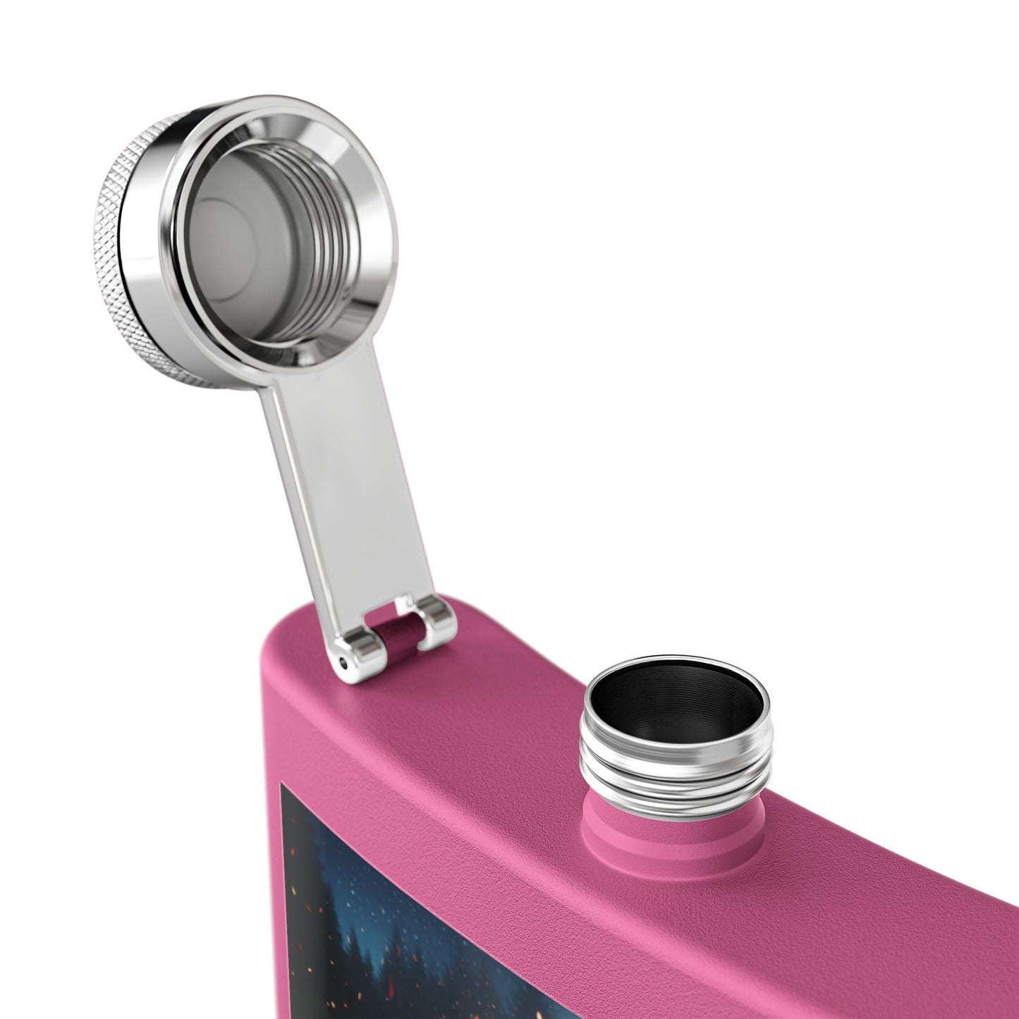 6oz Stainless Steel Flask with Firepit Design