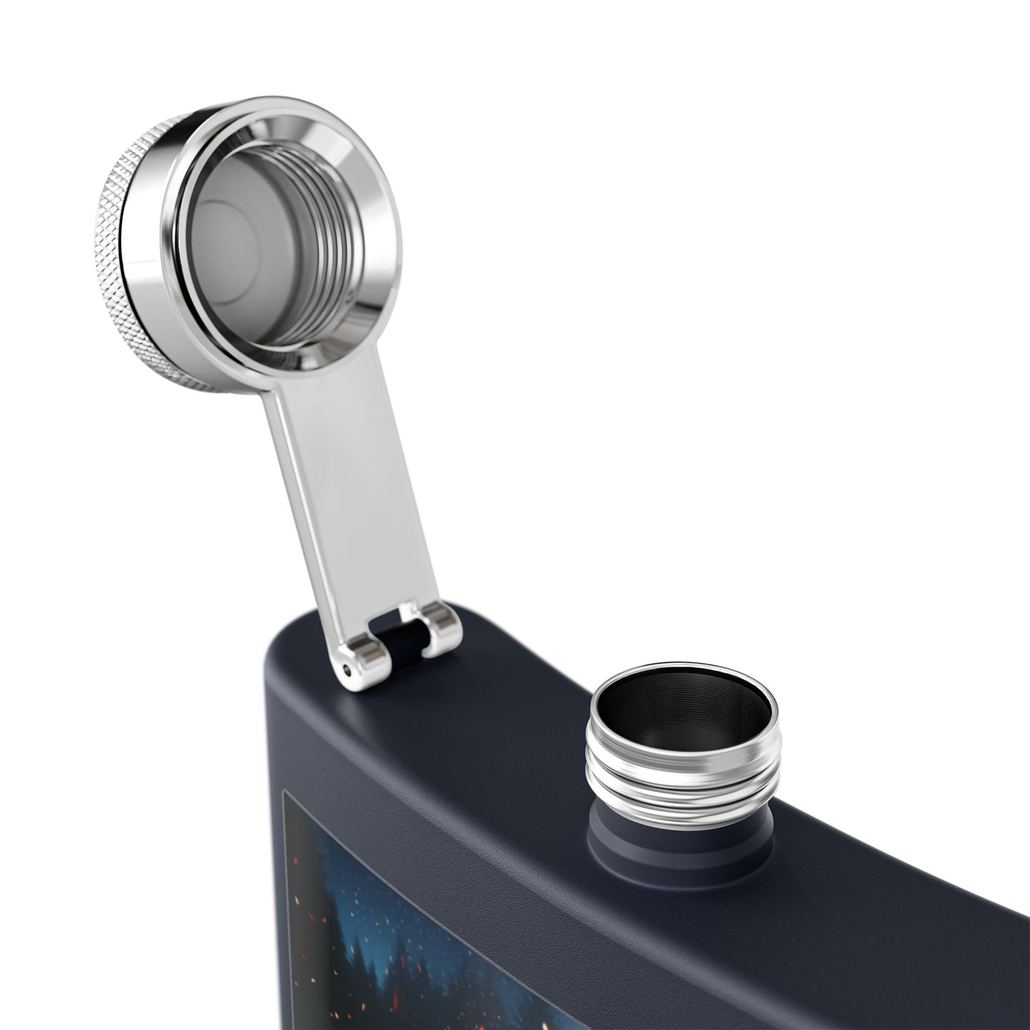 6oz Stainless Steel Flask with Firepit Design