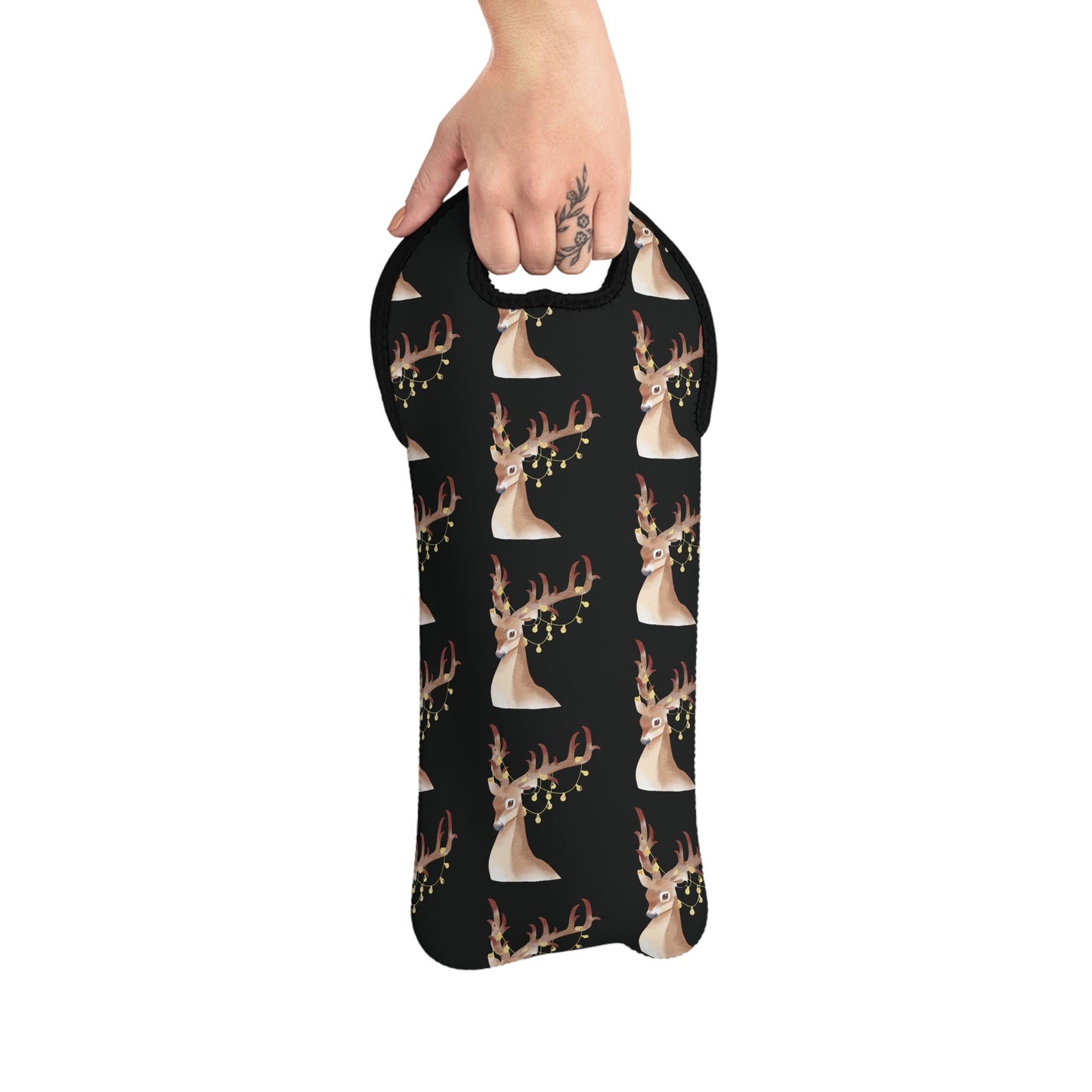 Reindeer Love Wine Tote Bag