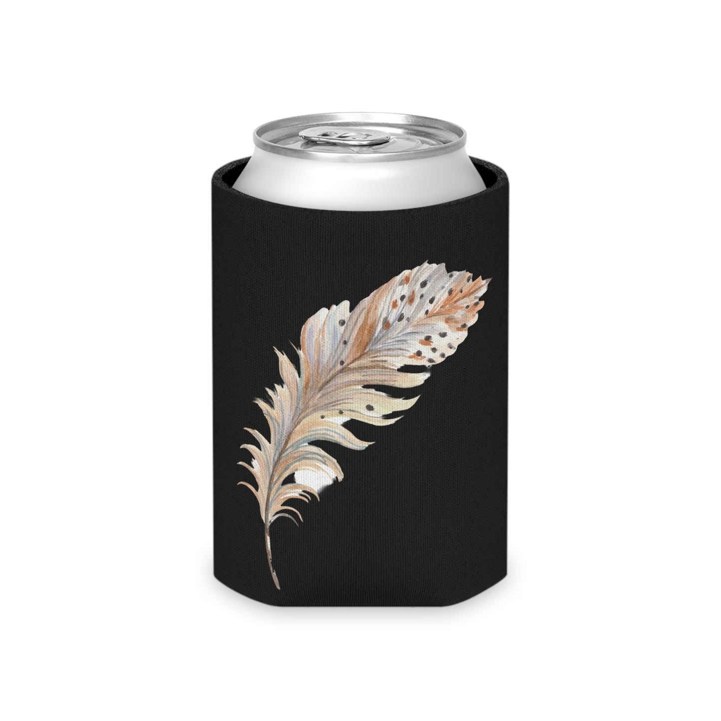Feather Print Can Cooler
