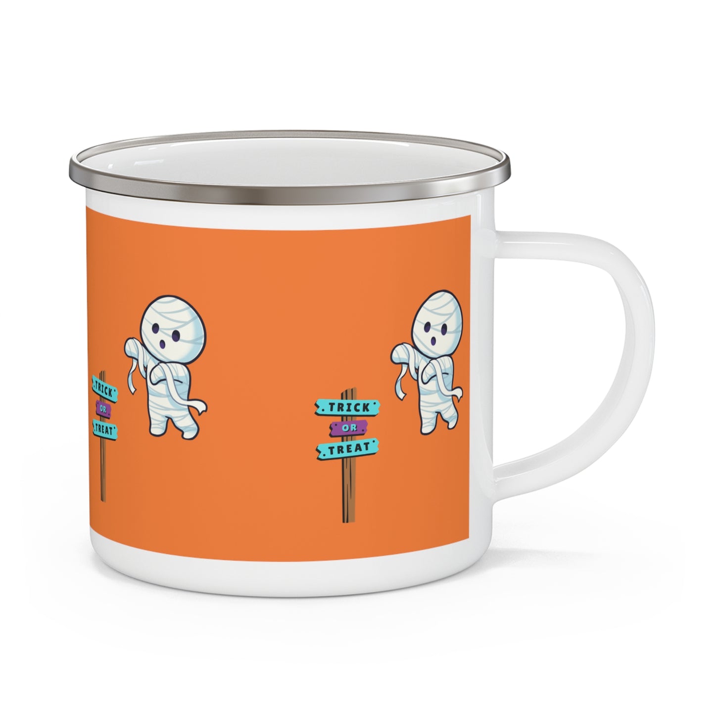 Halloween Bandaged Ghost Enamel Camping Mug
