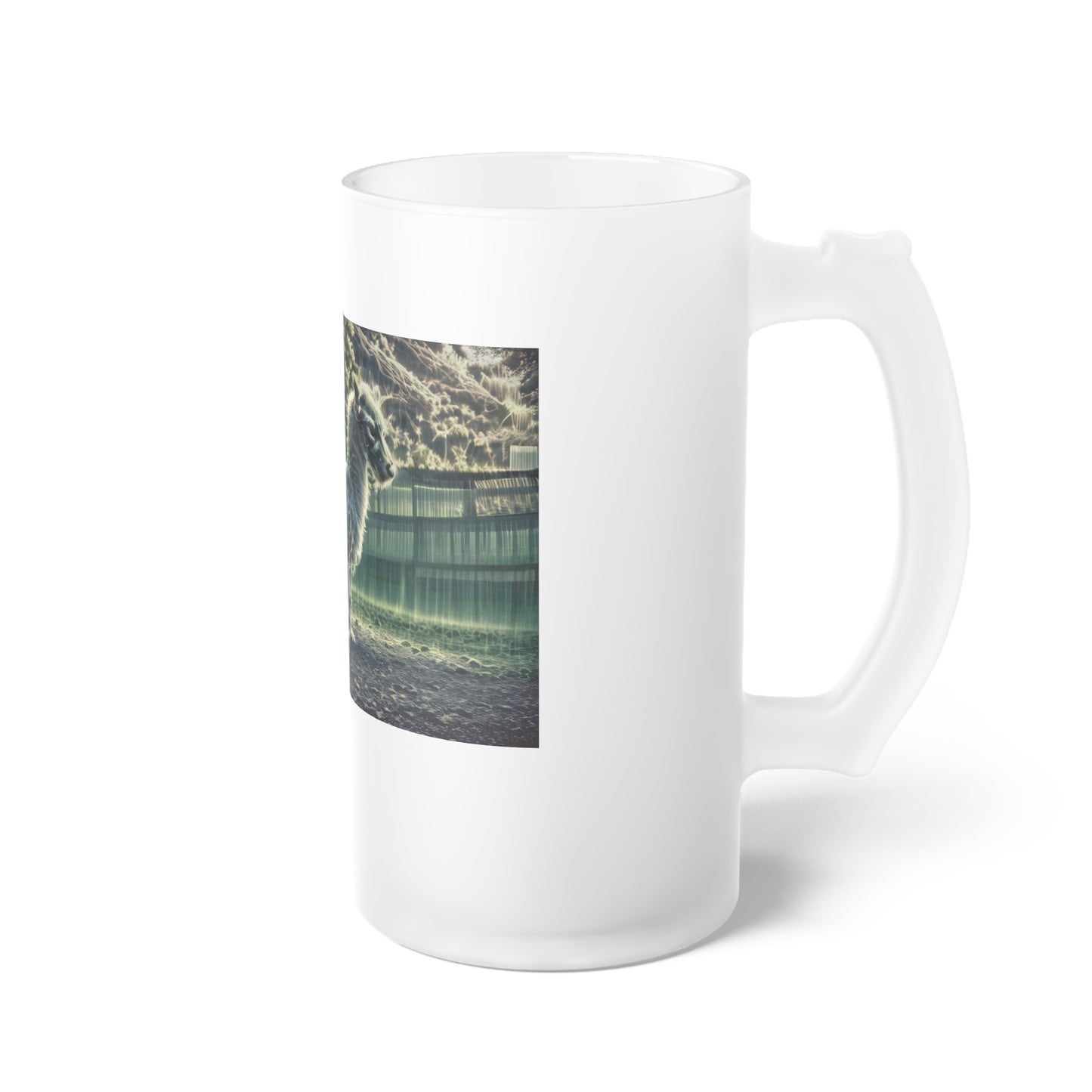 Ghoul Llama Frosted Glass Beer Mug