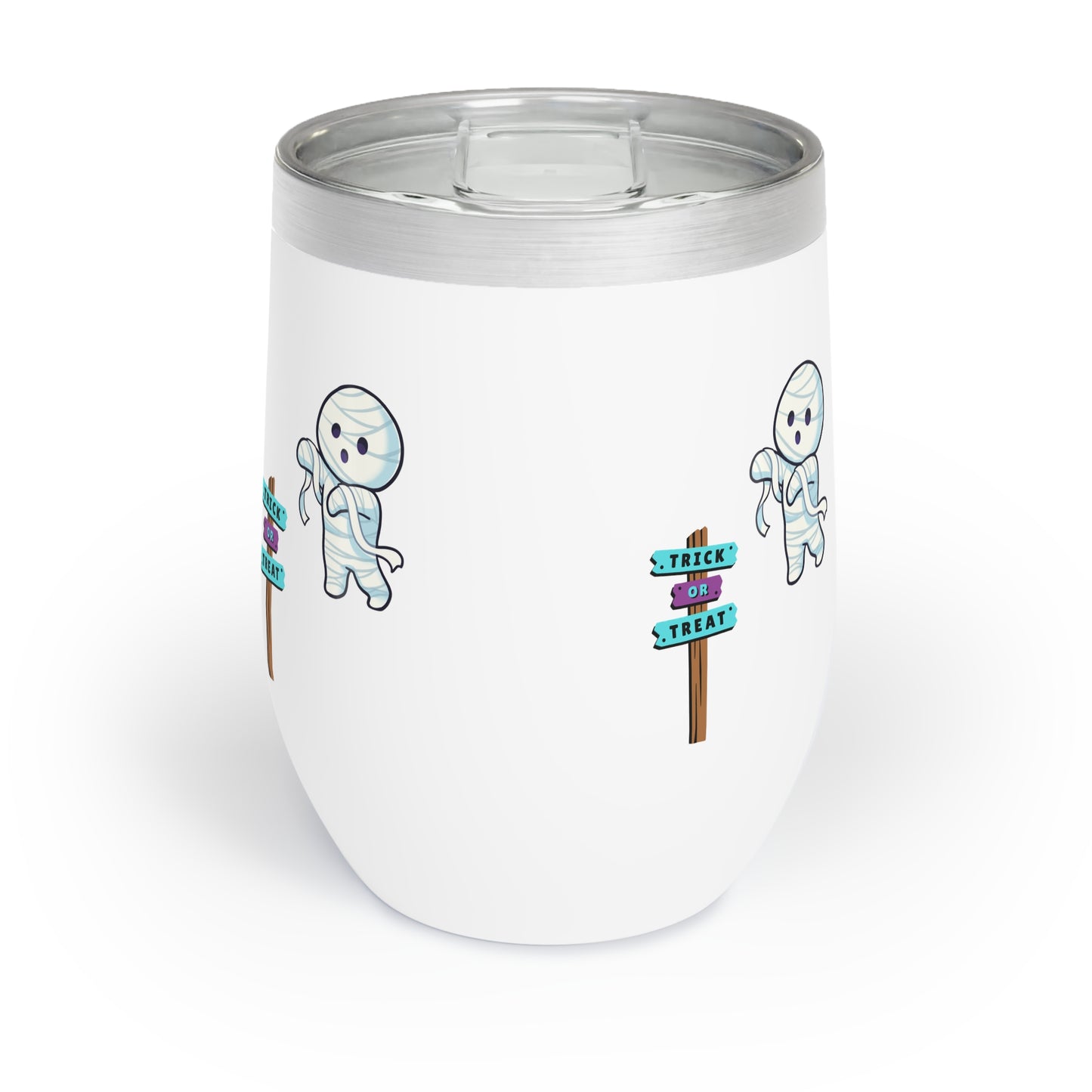Halloween Bandaged Ghost Chill Wine Tumbler