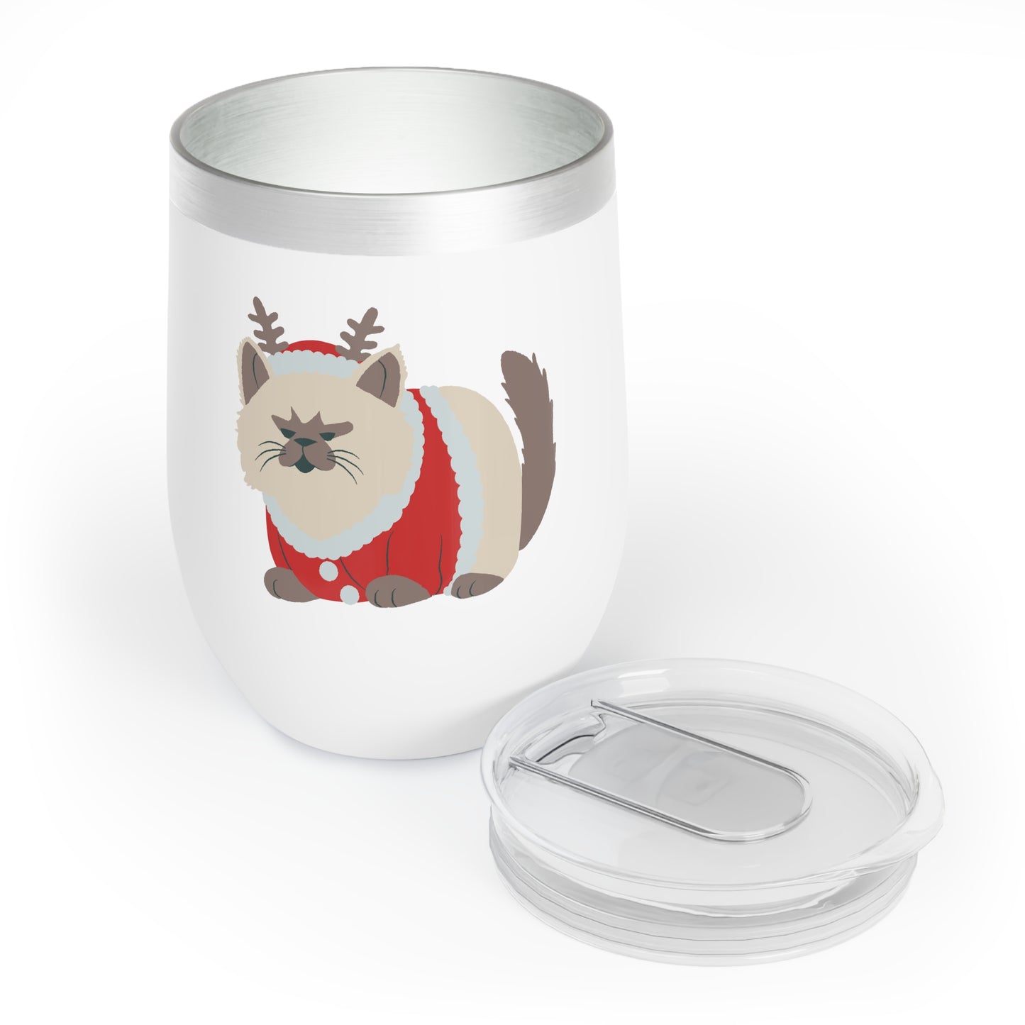 Grumpy Christmas Cat Chill Wine Tumbler