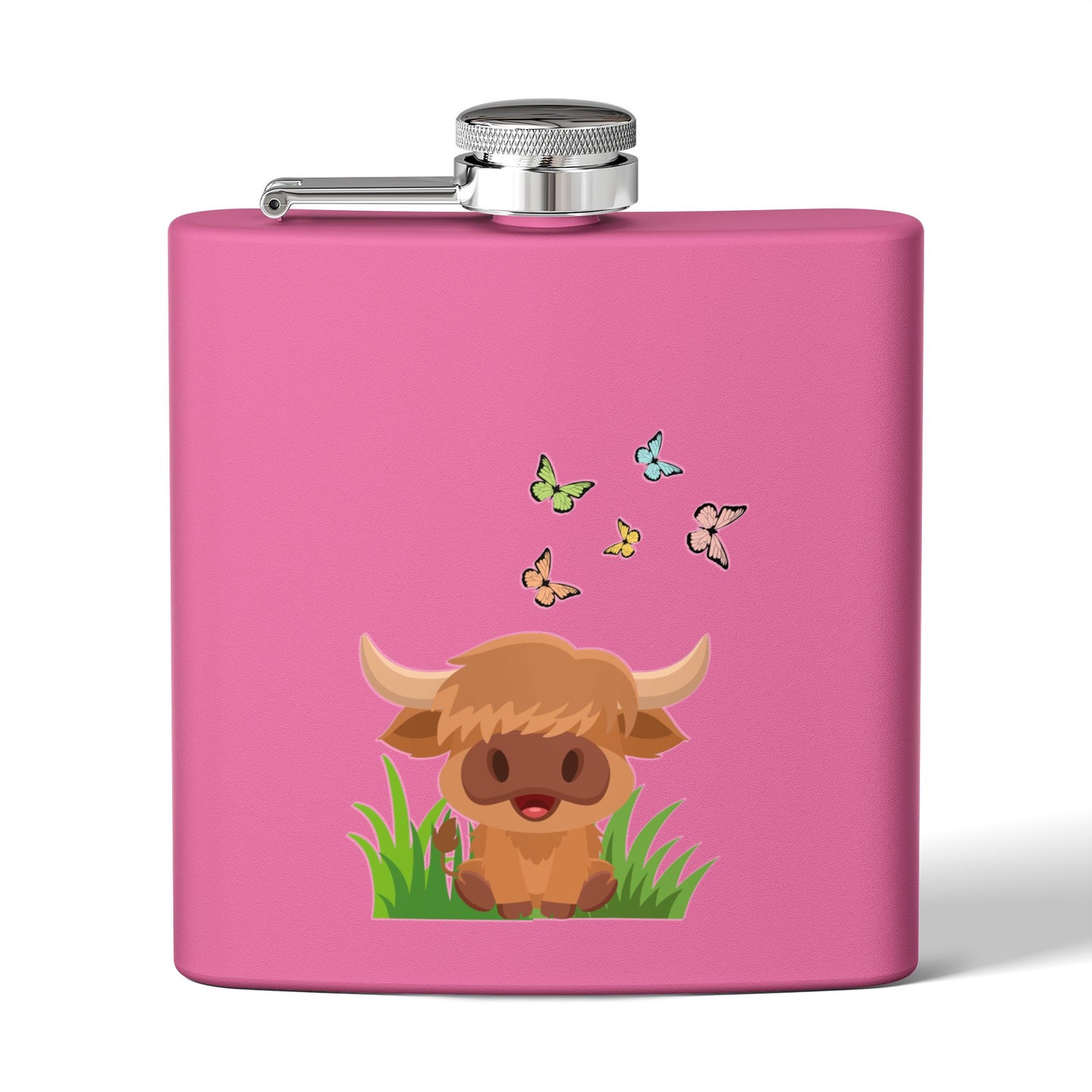 Highland Cow Stainless Steel Flask, 6oz