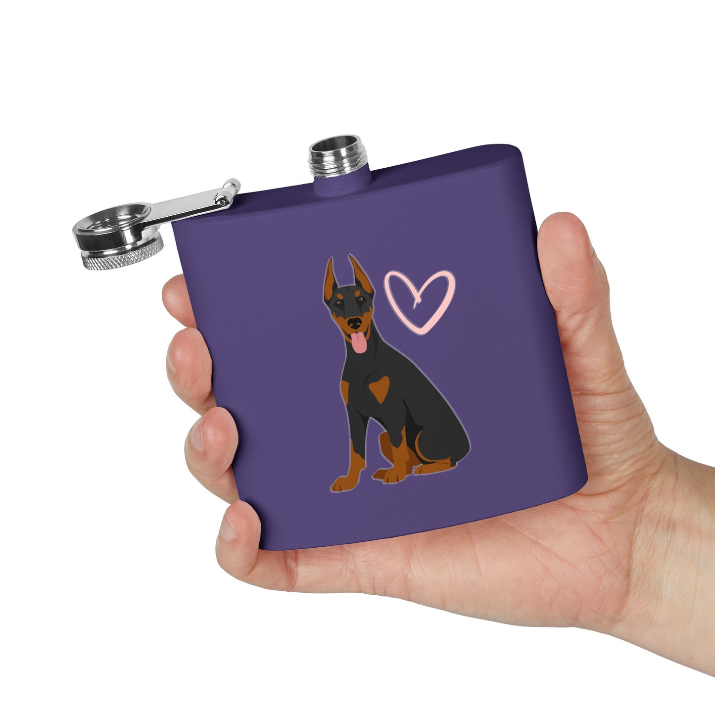 Doberman Stainless Steel Flask, 6oz
