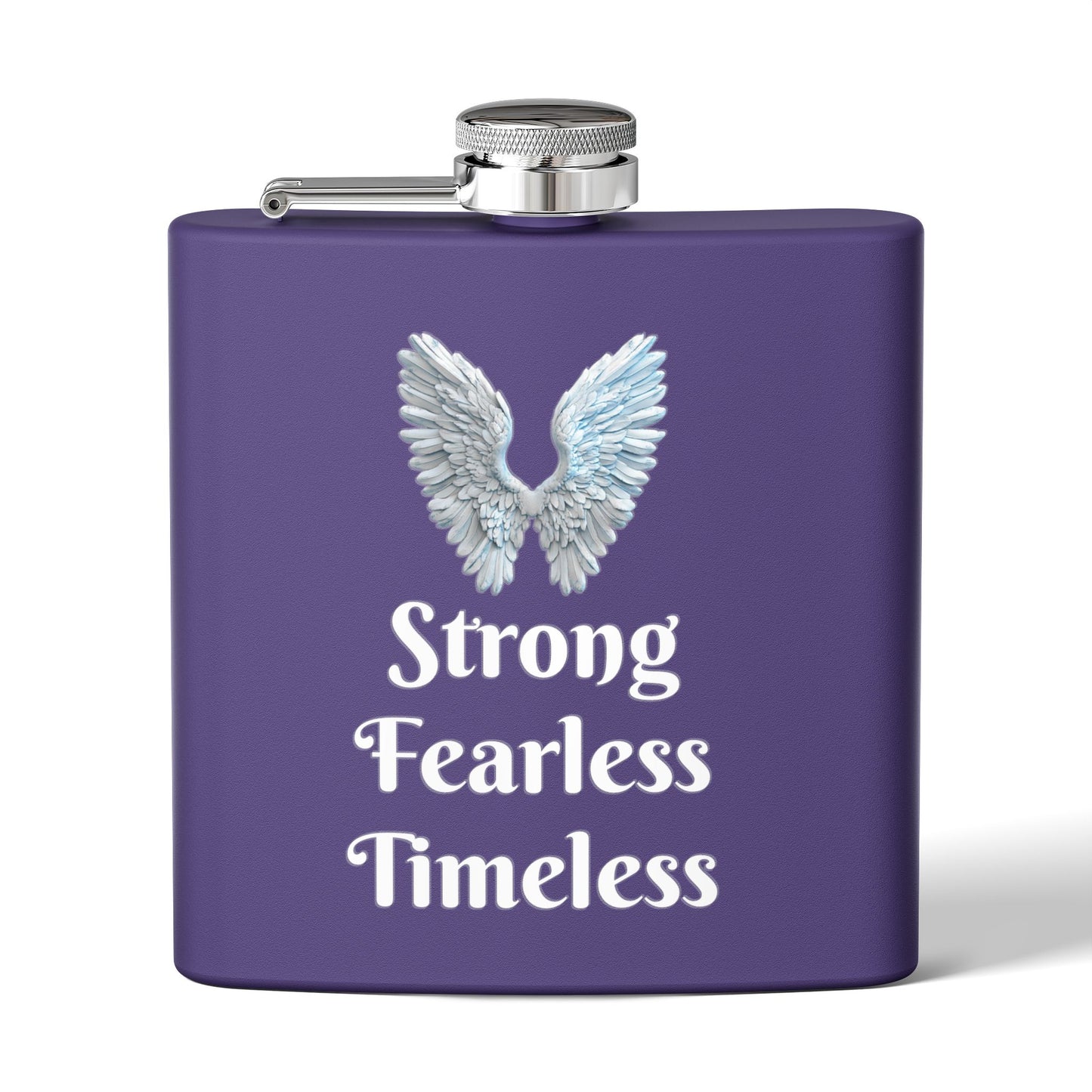 Strong Fearless Timeless Stainless Steel Flask, 6oz