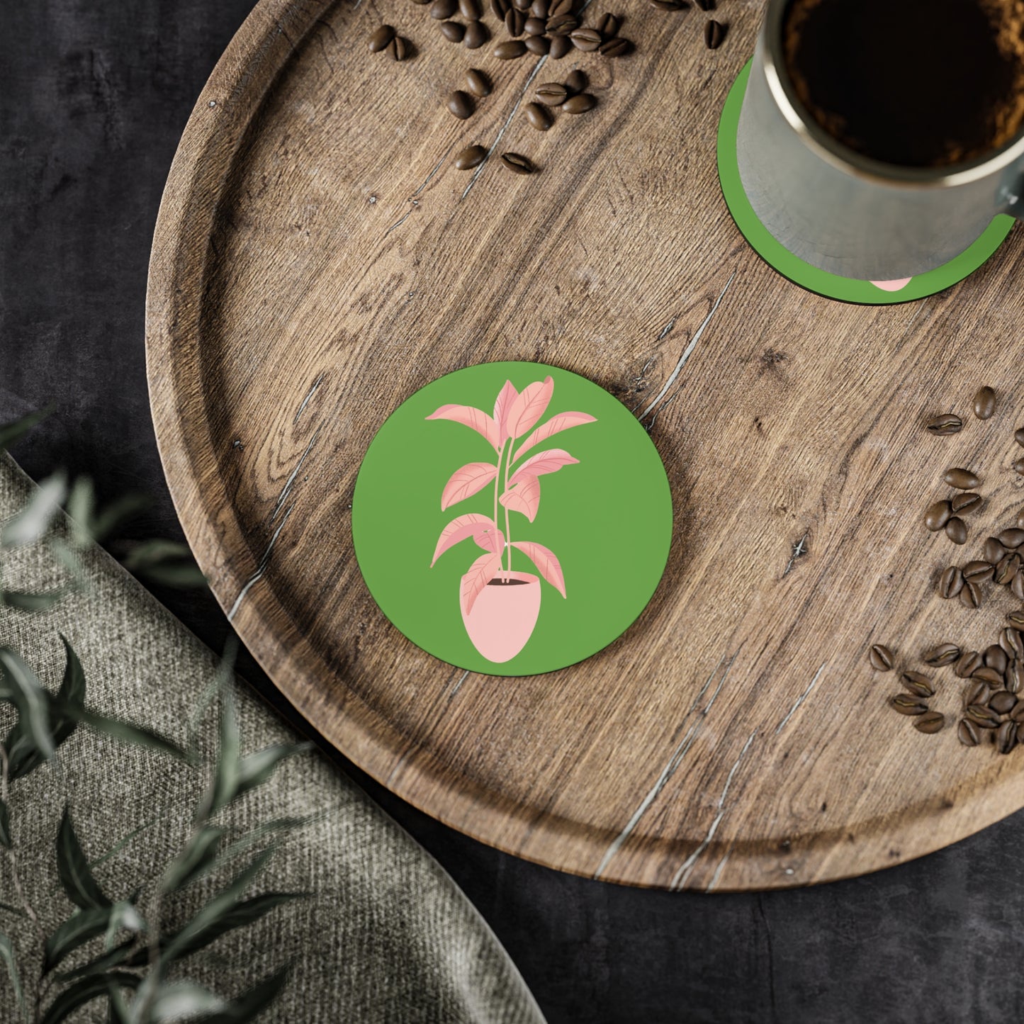Pink Plant Lover Coasters