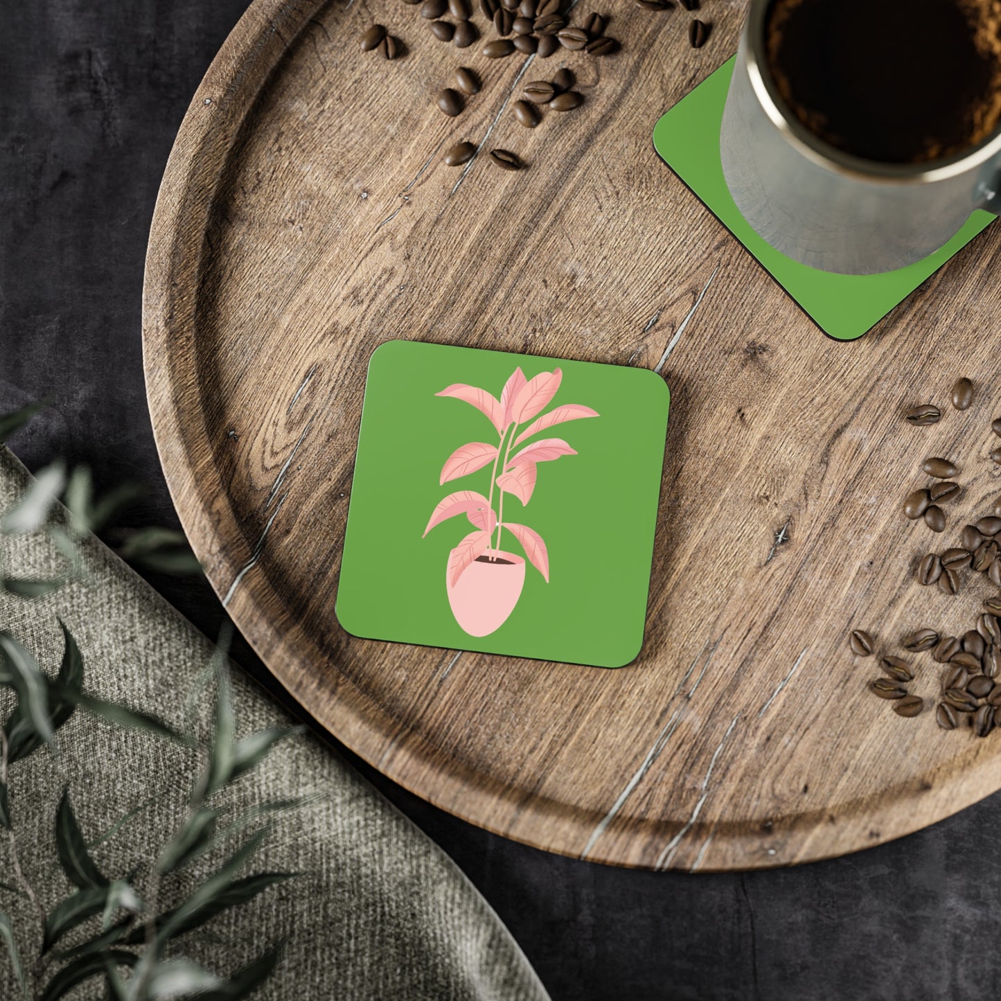 Pink Plant Lover Coasters