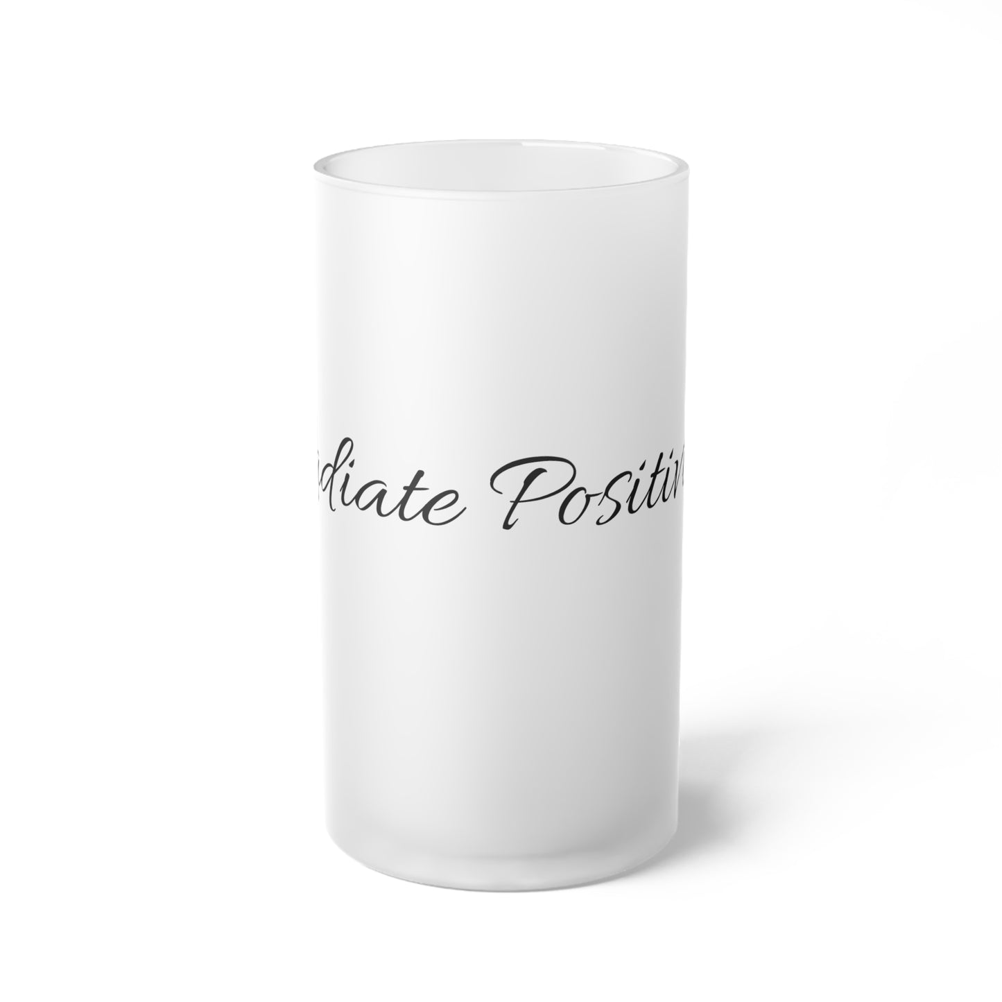 Radiate Positivity Frosted Glass Beer Mug