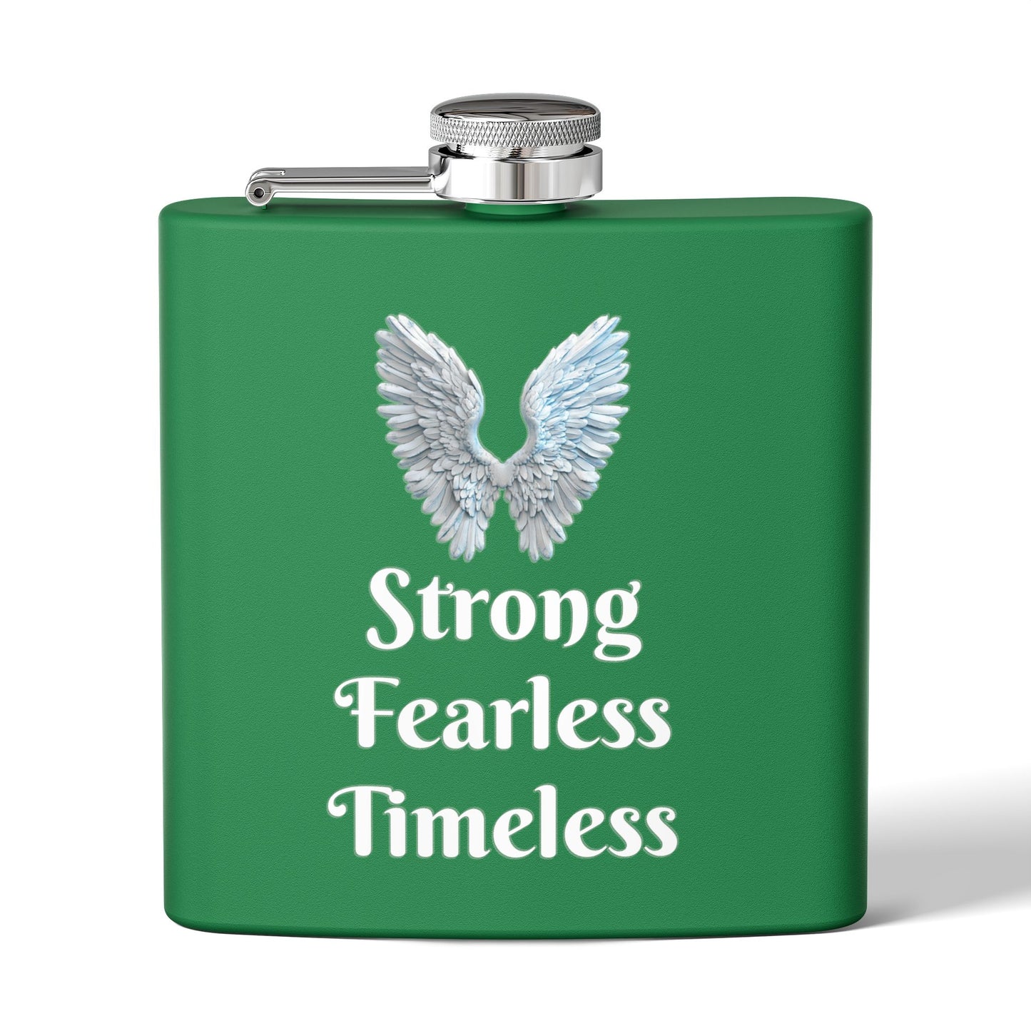 Strong Fearless Timeless Stainless Steel Flask, 6oz