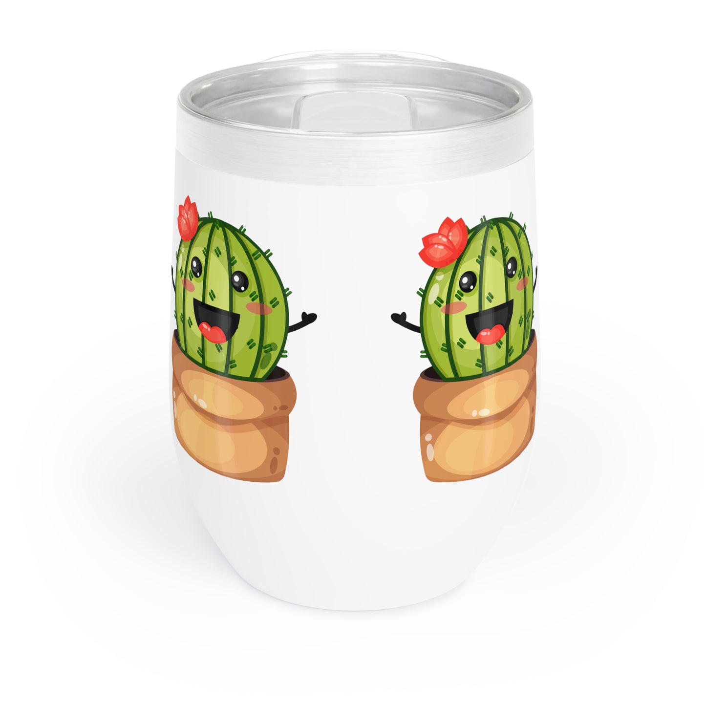 Cute Cactus Chill Wine Tumbler