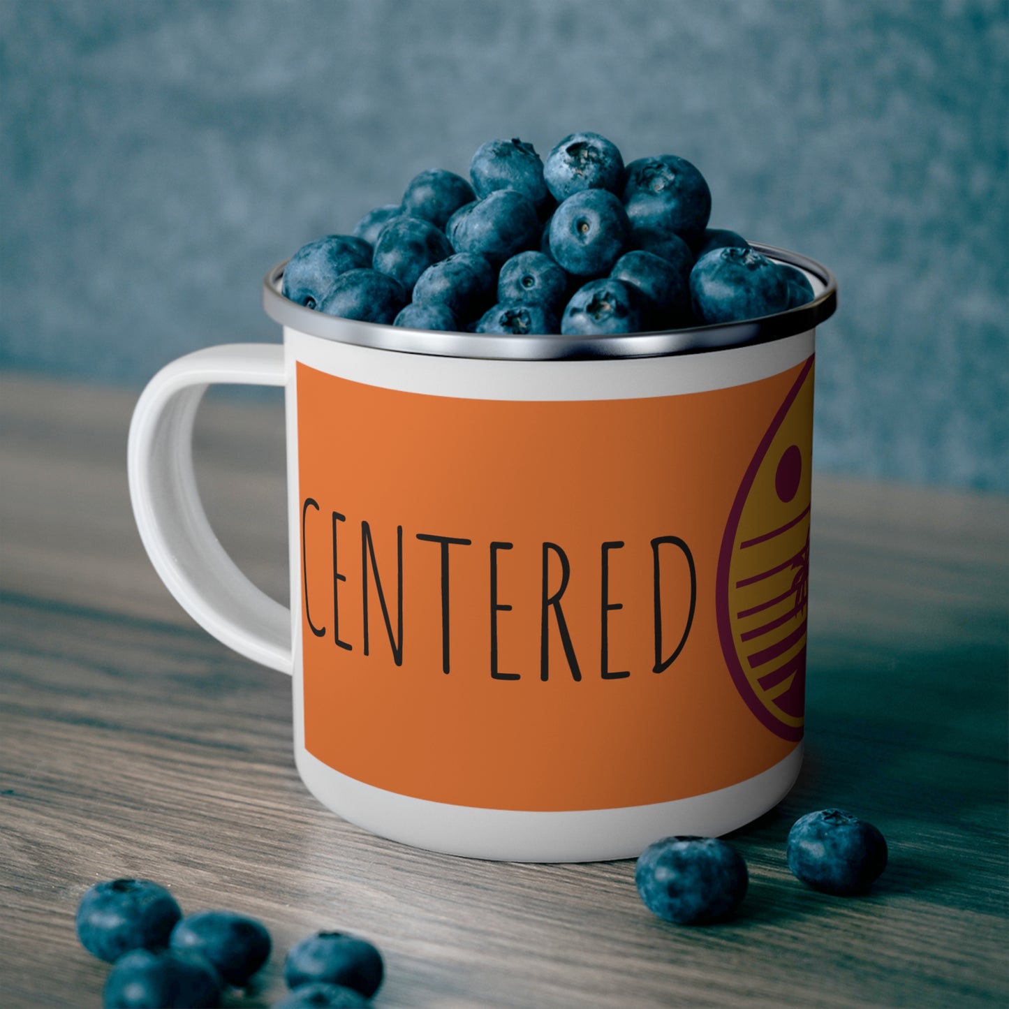 Centered Not Shaken Enamel Camping Mug