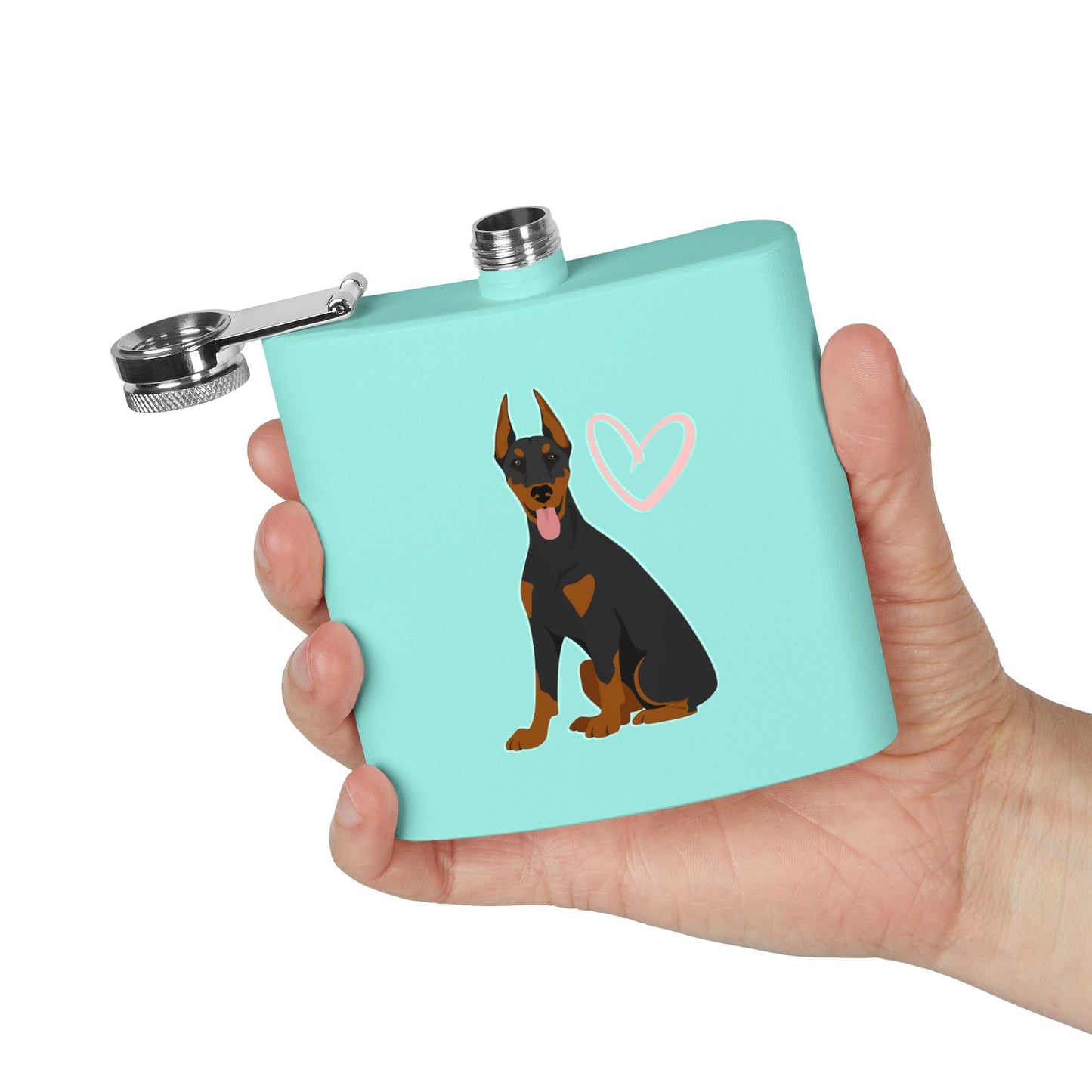 Doberman Stainless Steel Flask, 6oz