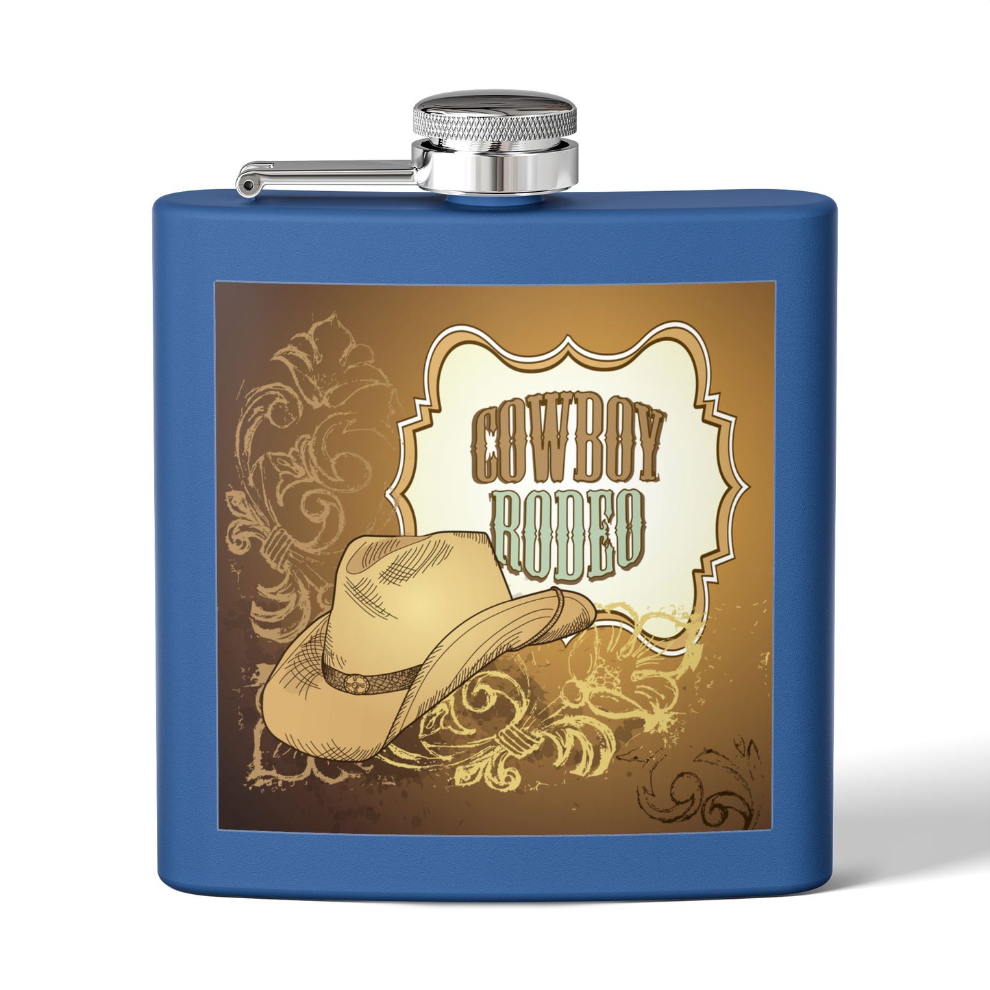 Cowboy Rodeo Stainless Steel Flask, 6oz