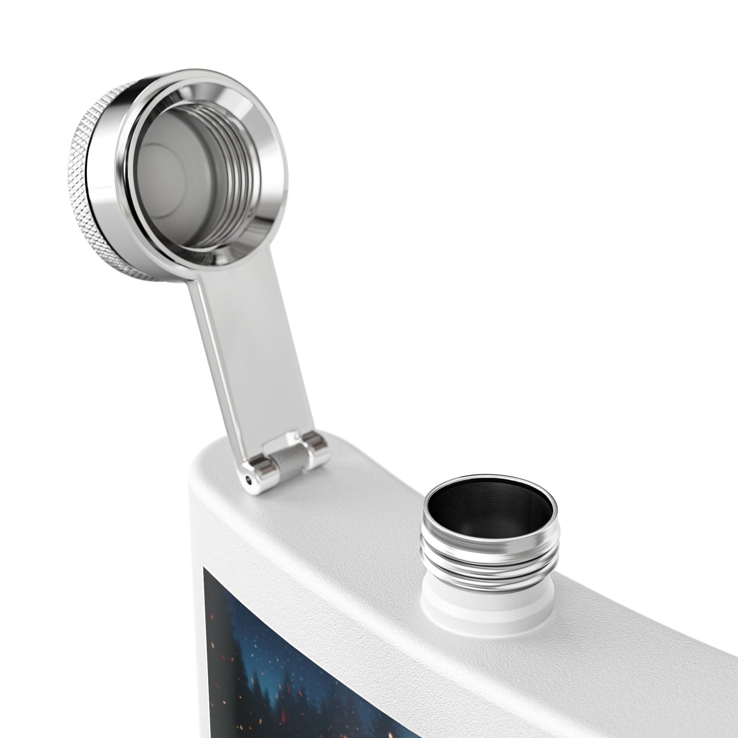 6oz Stainless Steel Flask with Firepit Design