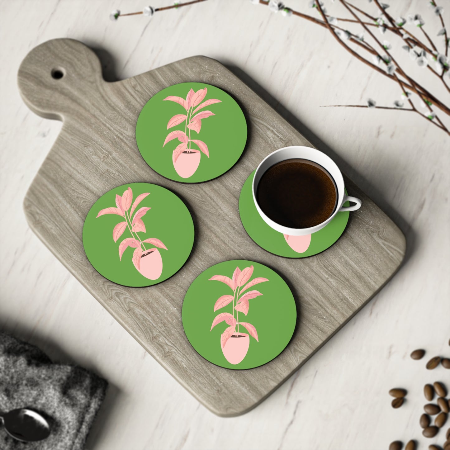 Pink Plant Lover Coasters