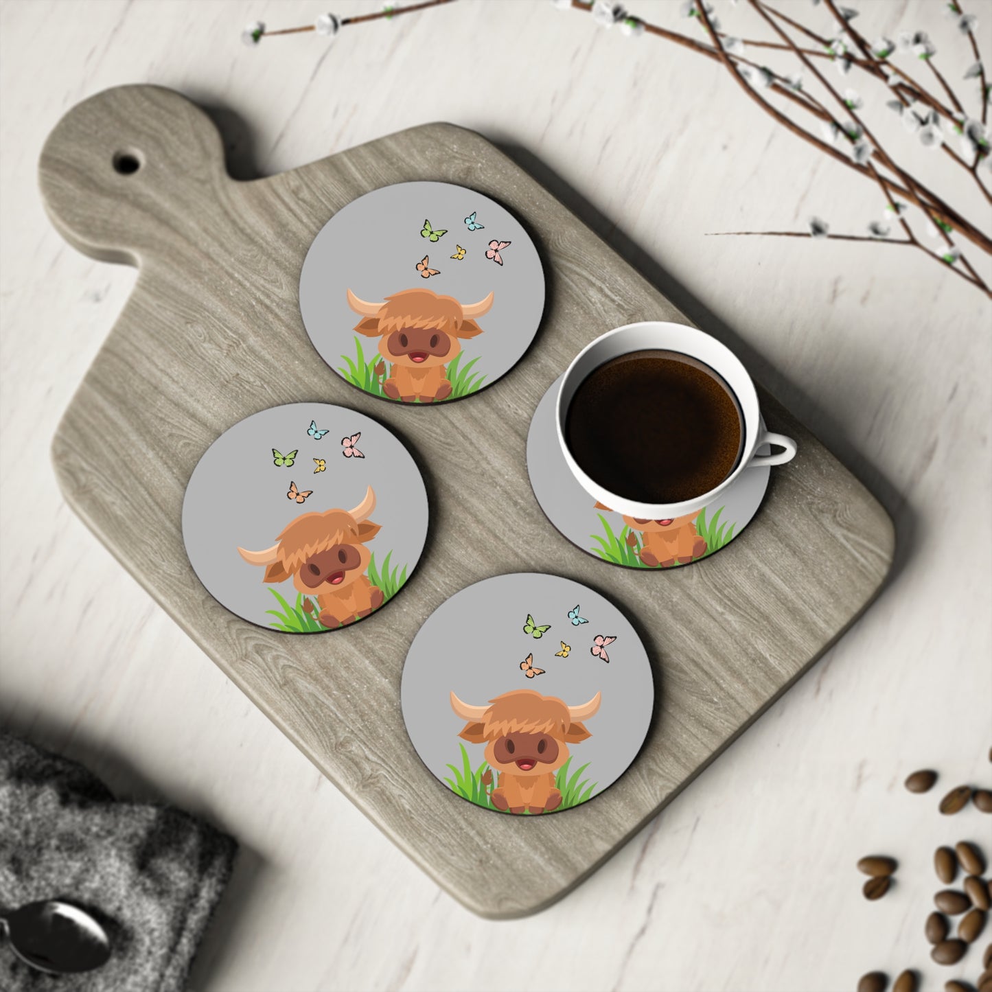 Highland Cow Coasters
