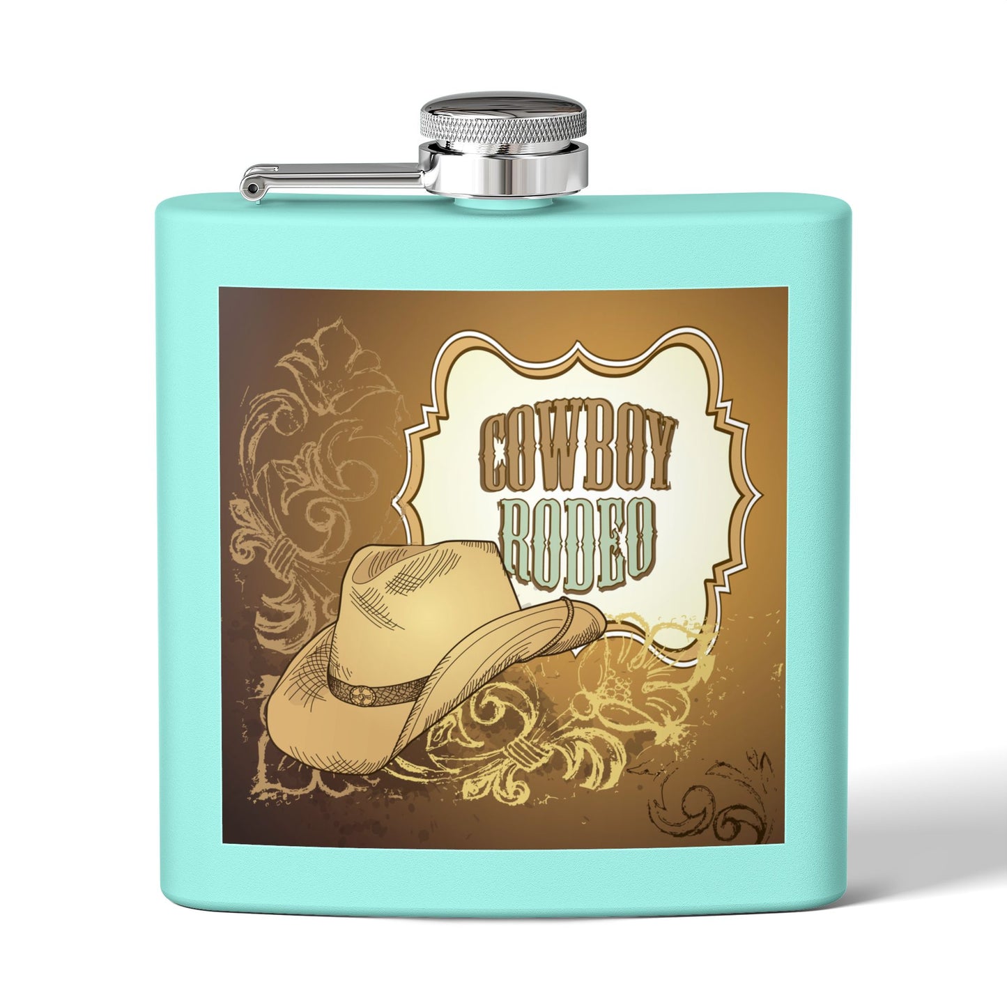 Cowboy Rodeo Stainless Steel Flask, 6oz