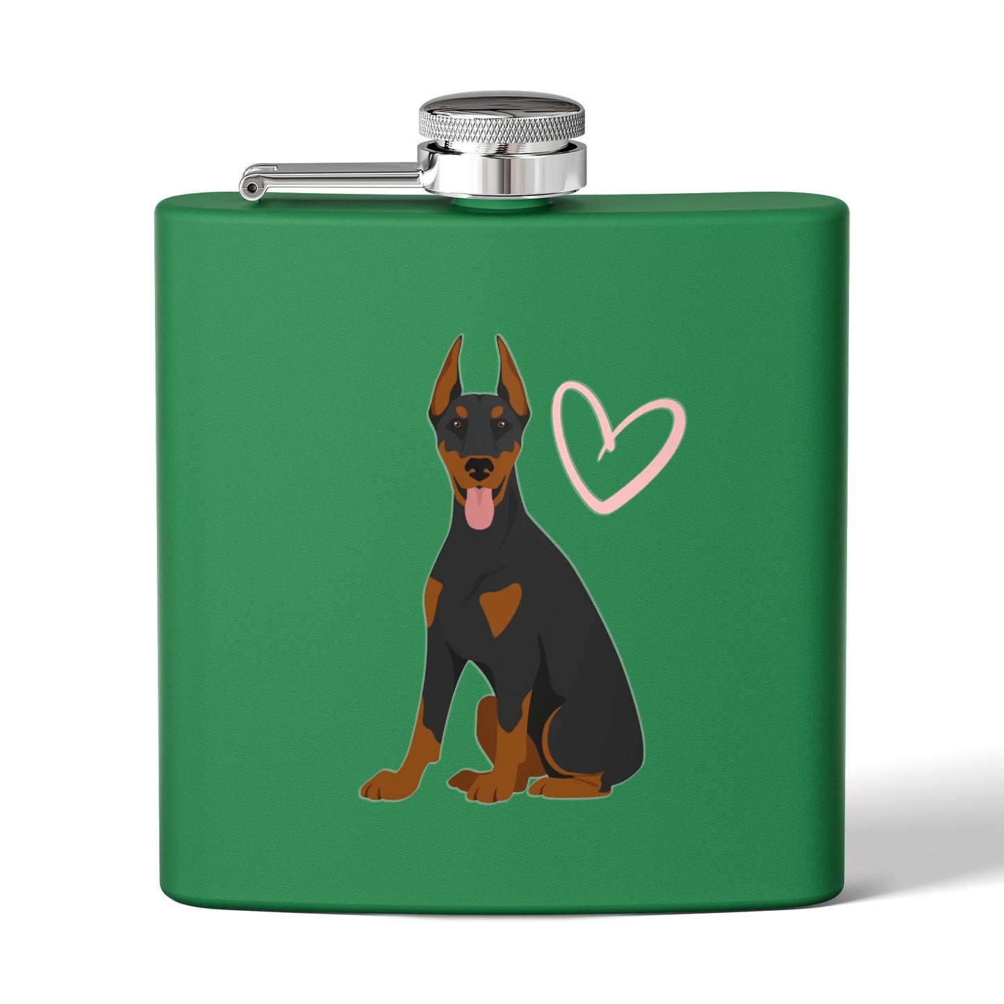 Doberman Stainless Steel Flask, 6oz