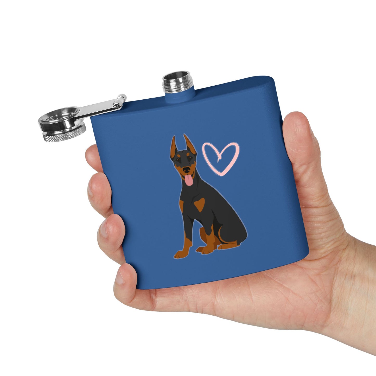 Doberman Stainless Steel Flask, 6oz