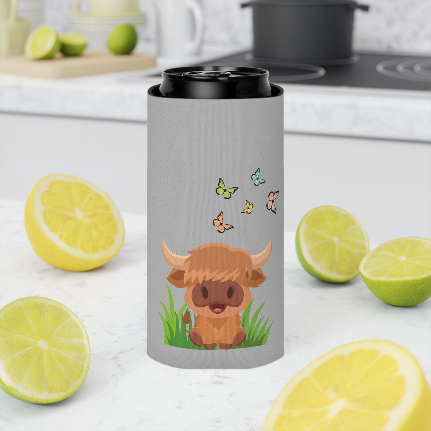 Highland Cow Can Cooler