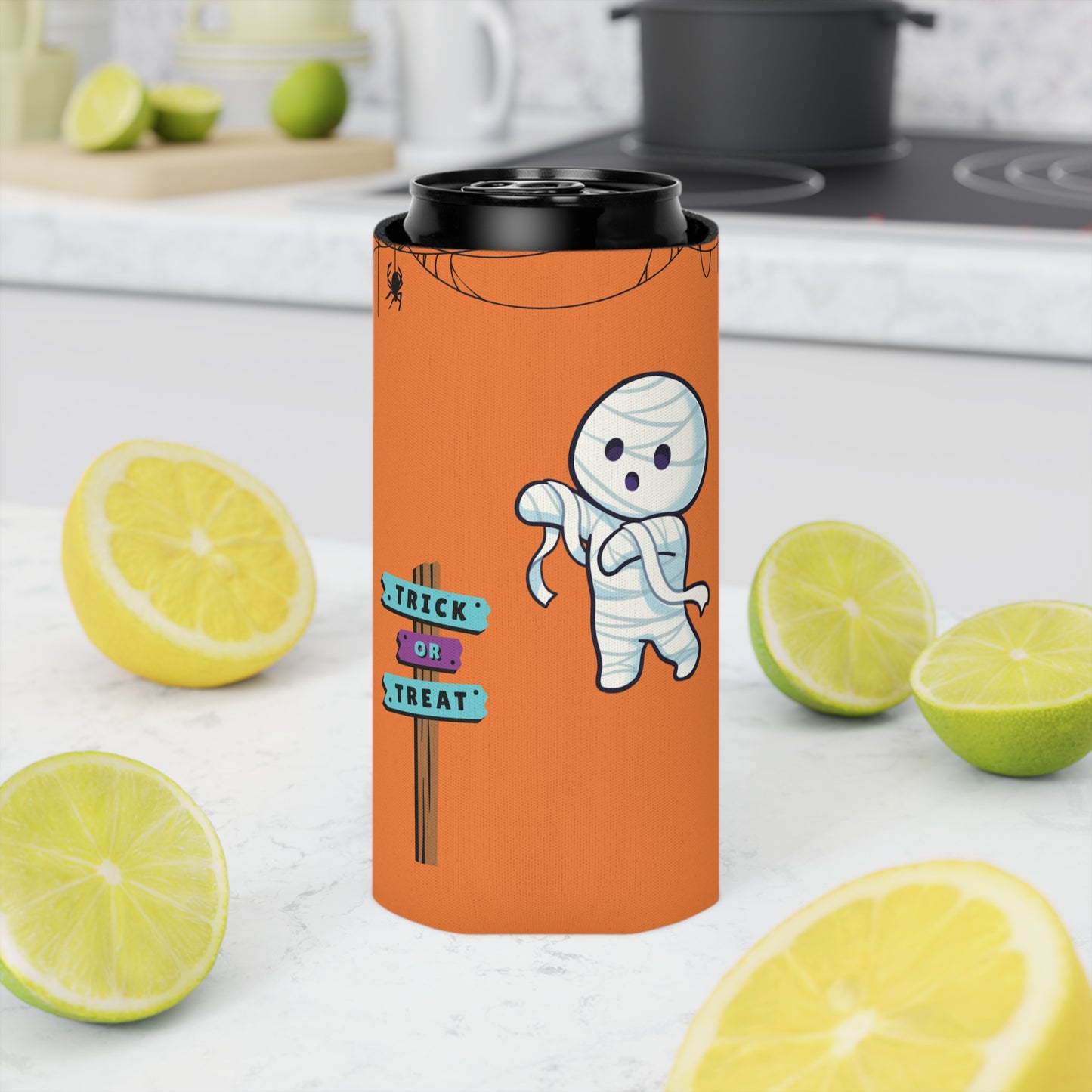 Halloween Bandaged Ghost Can Cooler