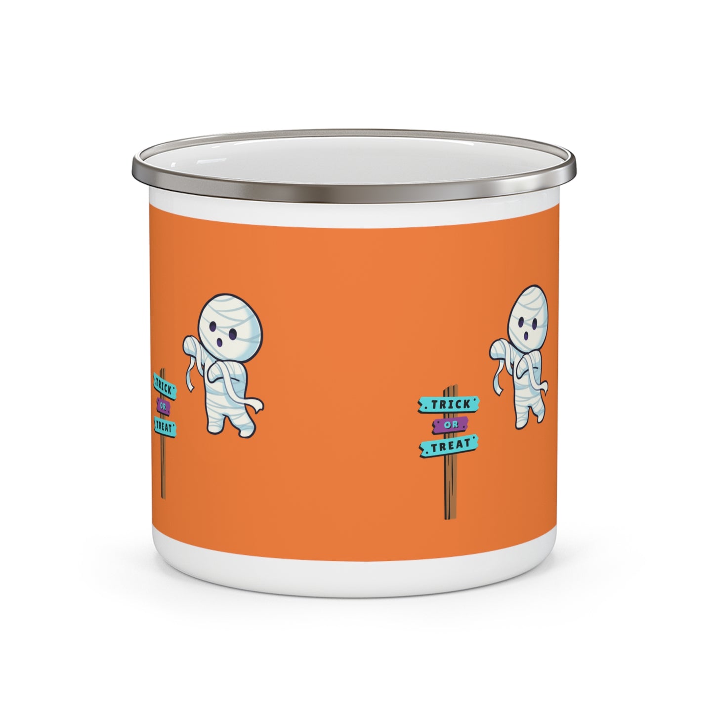 Halloween Bandaged Ghost Enamel Camping Mug