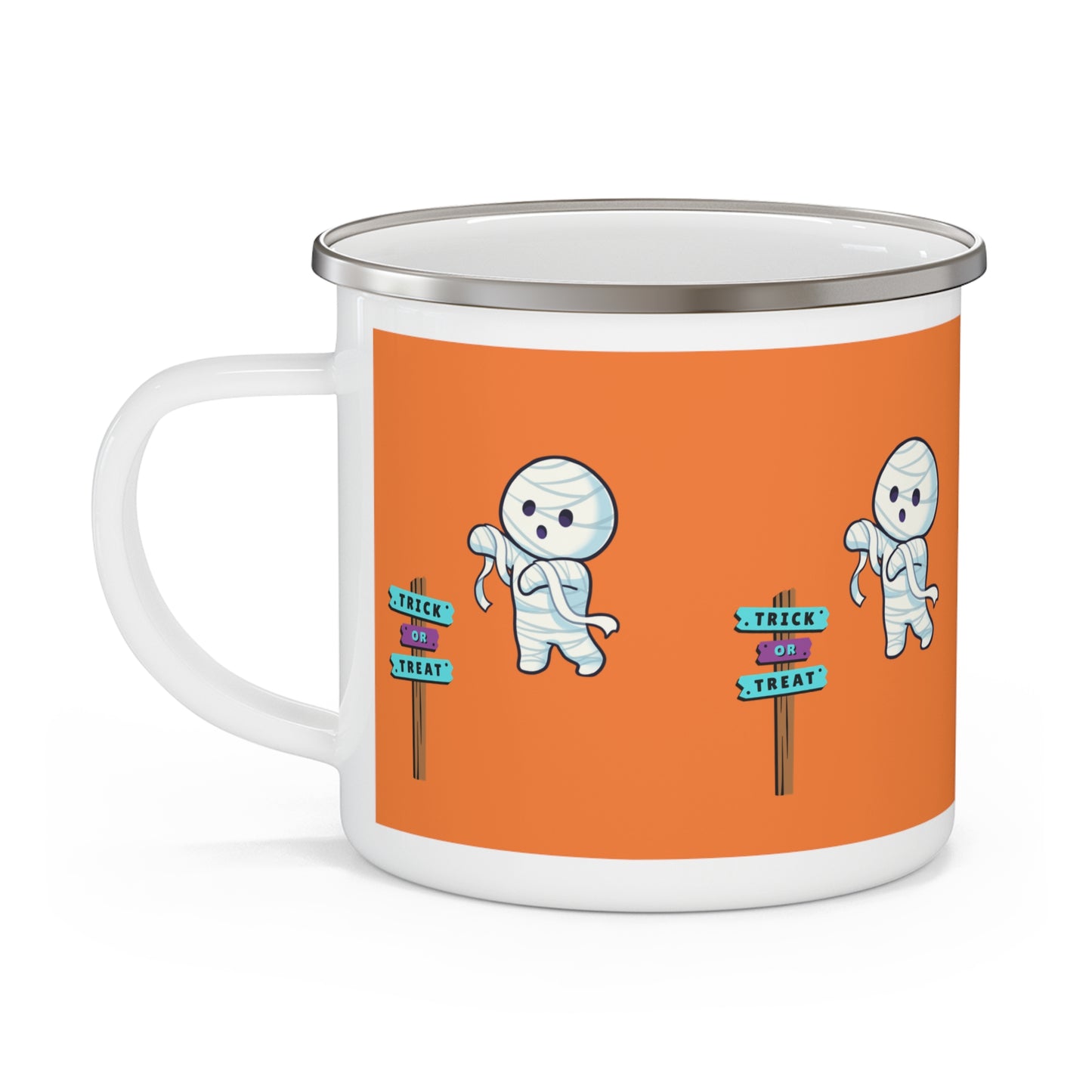 Halloween Bandaged Ghost Enamel Camping Mug