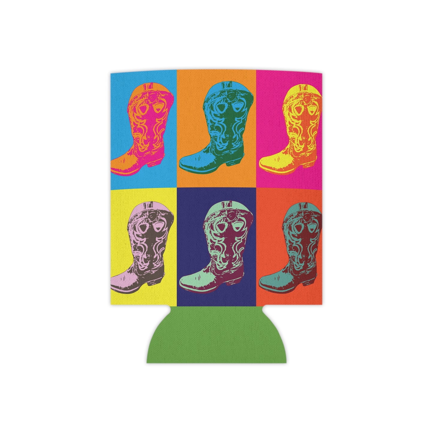 Cowboy Boot Pop Art Can Cooler