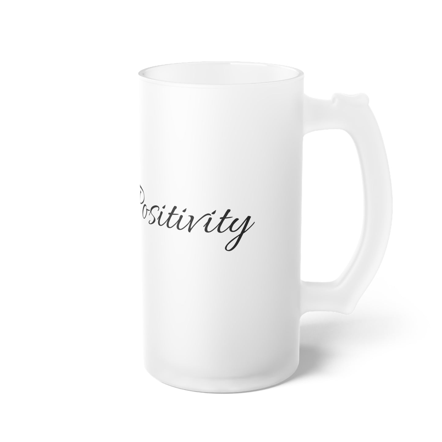 Radiate Positivity Frosted Glass Beer Mug