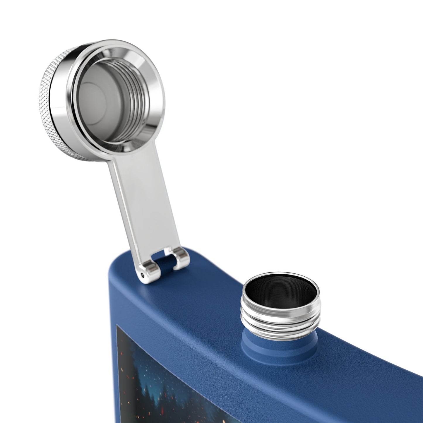 6oz Stainless Steel Flask with Firepit Design