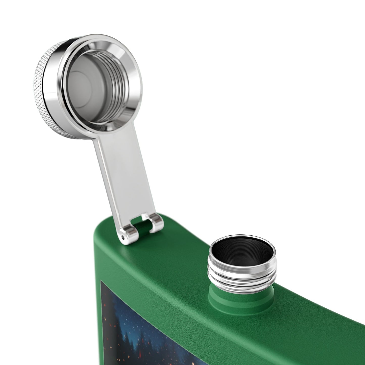 6oz Stainless Steel Flask with Firepit Design