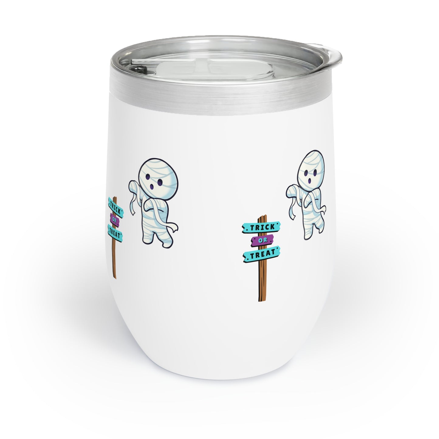 Halloween Bandaged Ghost Chill Wine Tumbler