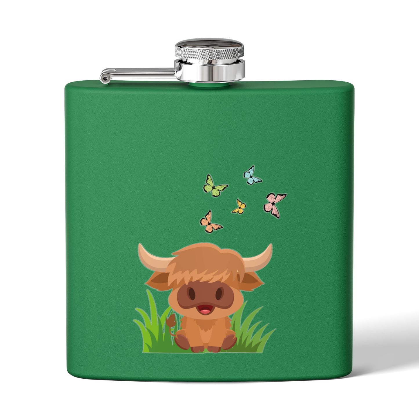 Highland Cow Stainless Steel Flask, 6oz