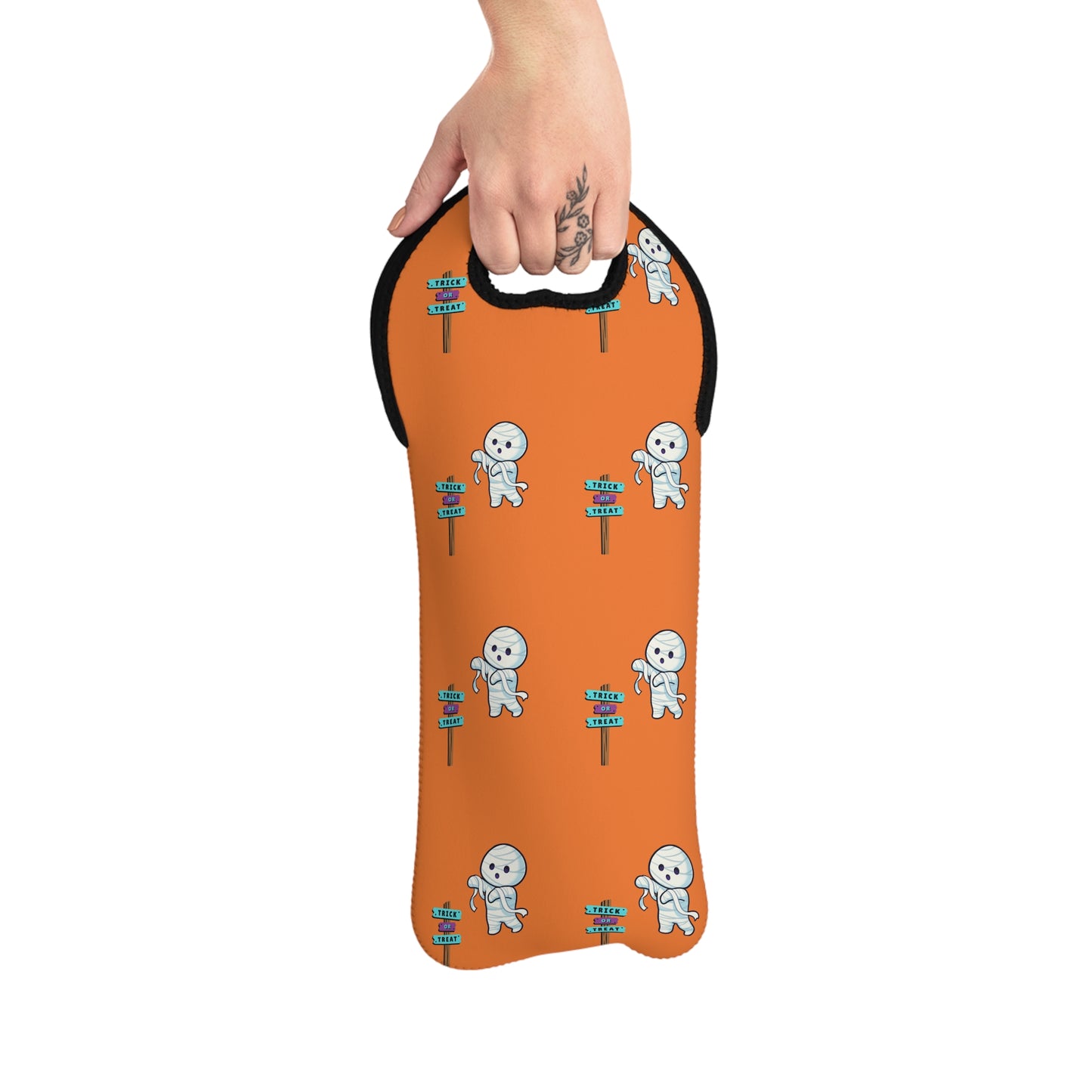 Halloween Bandaged Ghost Wine Tote Bag