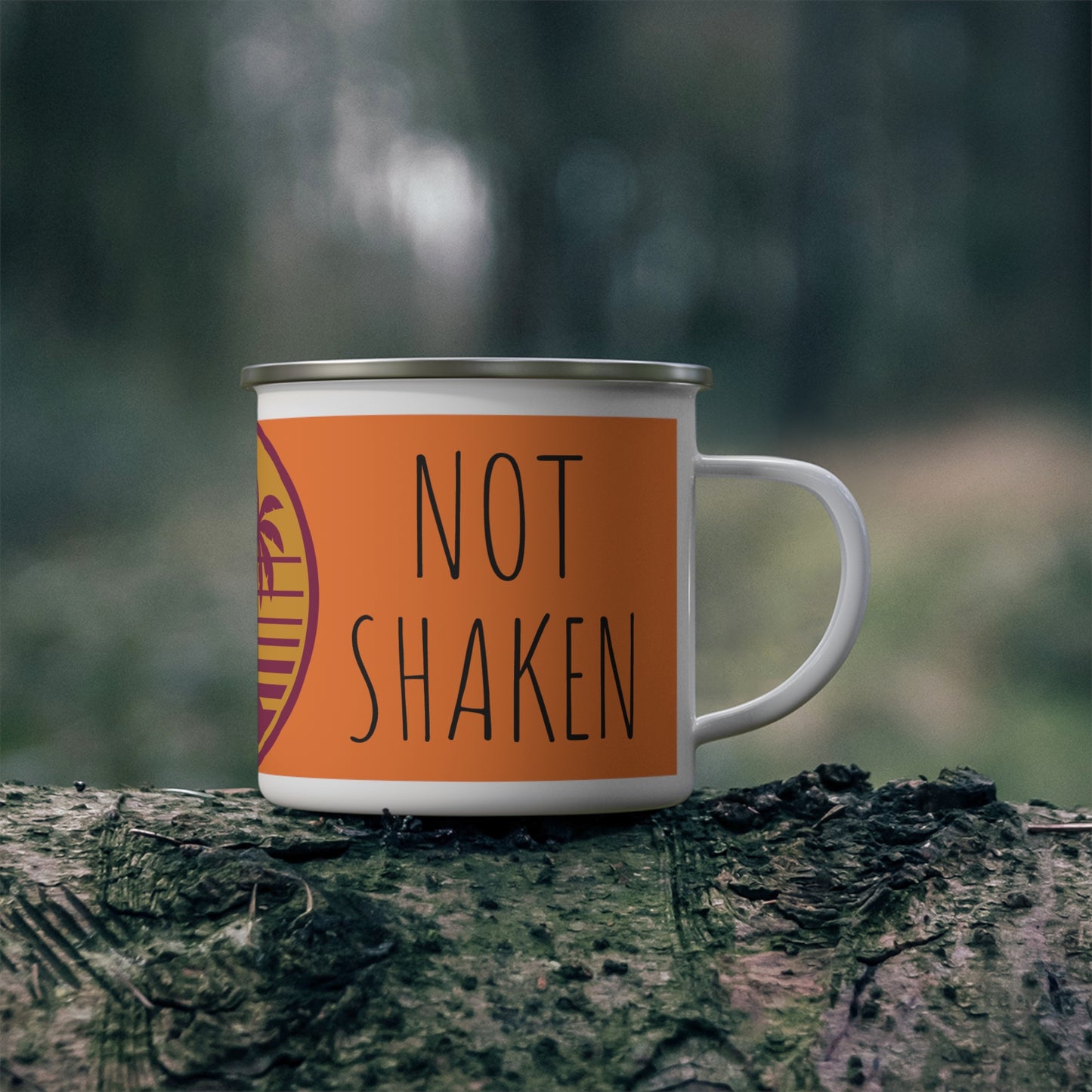 Centered Not Shaken Enamel Camping Mug