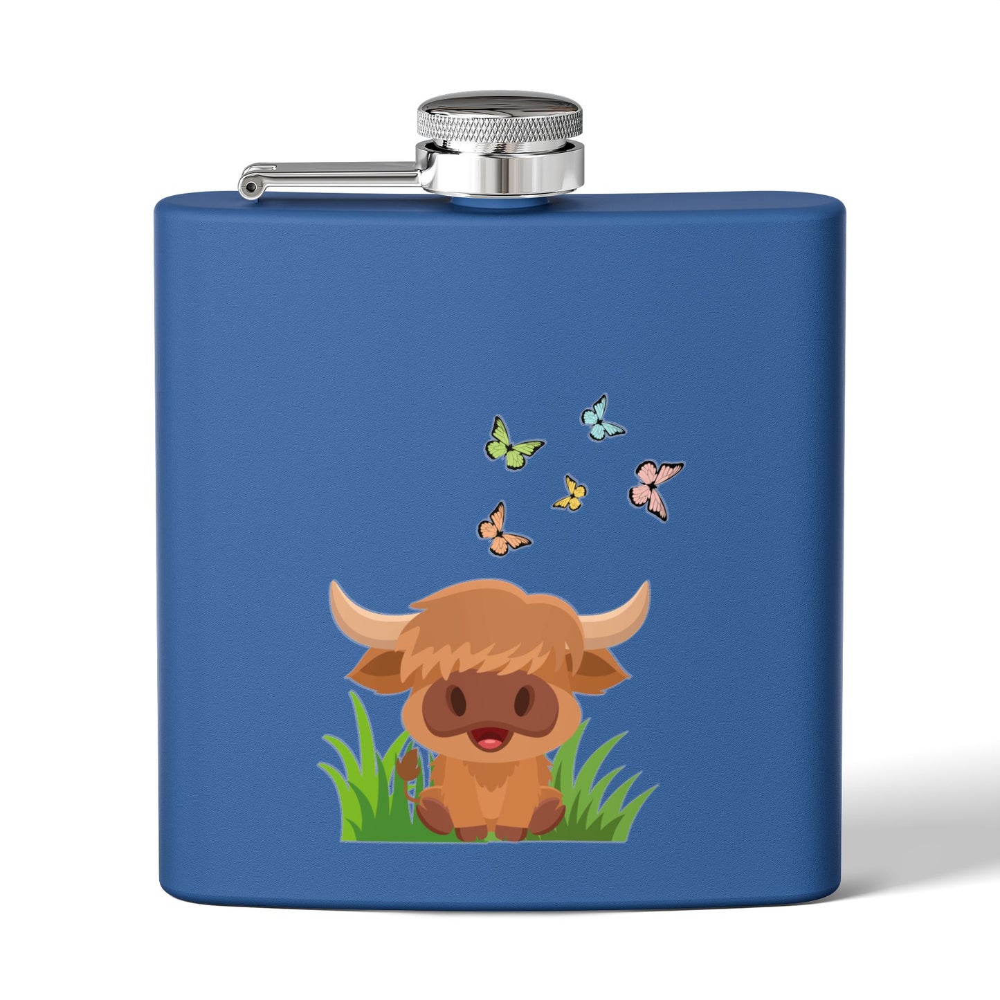 Highland Cow Stainless Steel Flask, 6oz