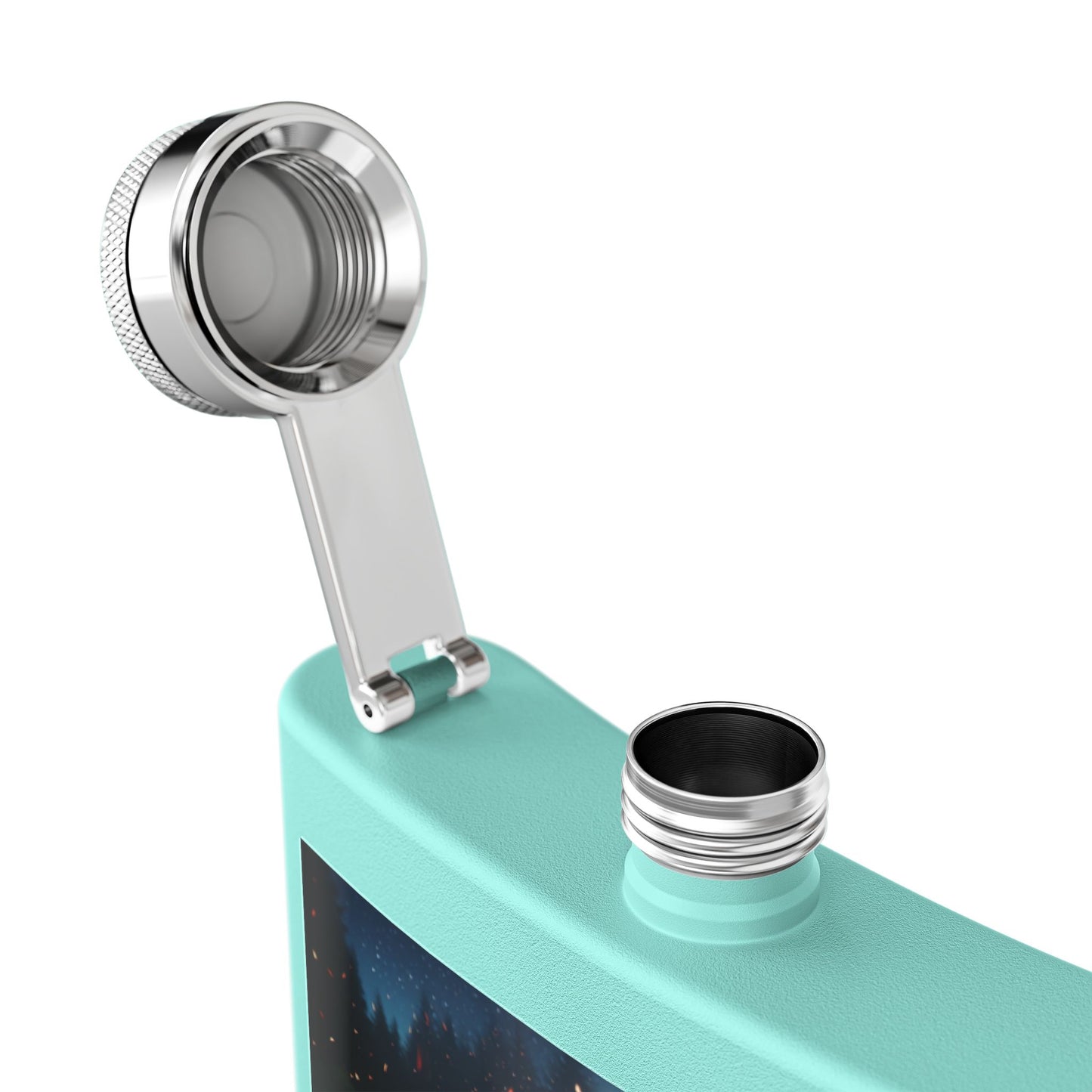 6oz Stainless Steel Flask with Firepit Design